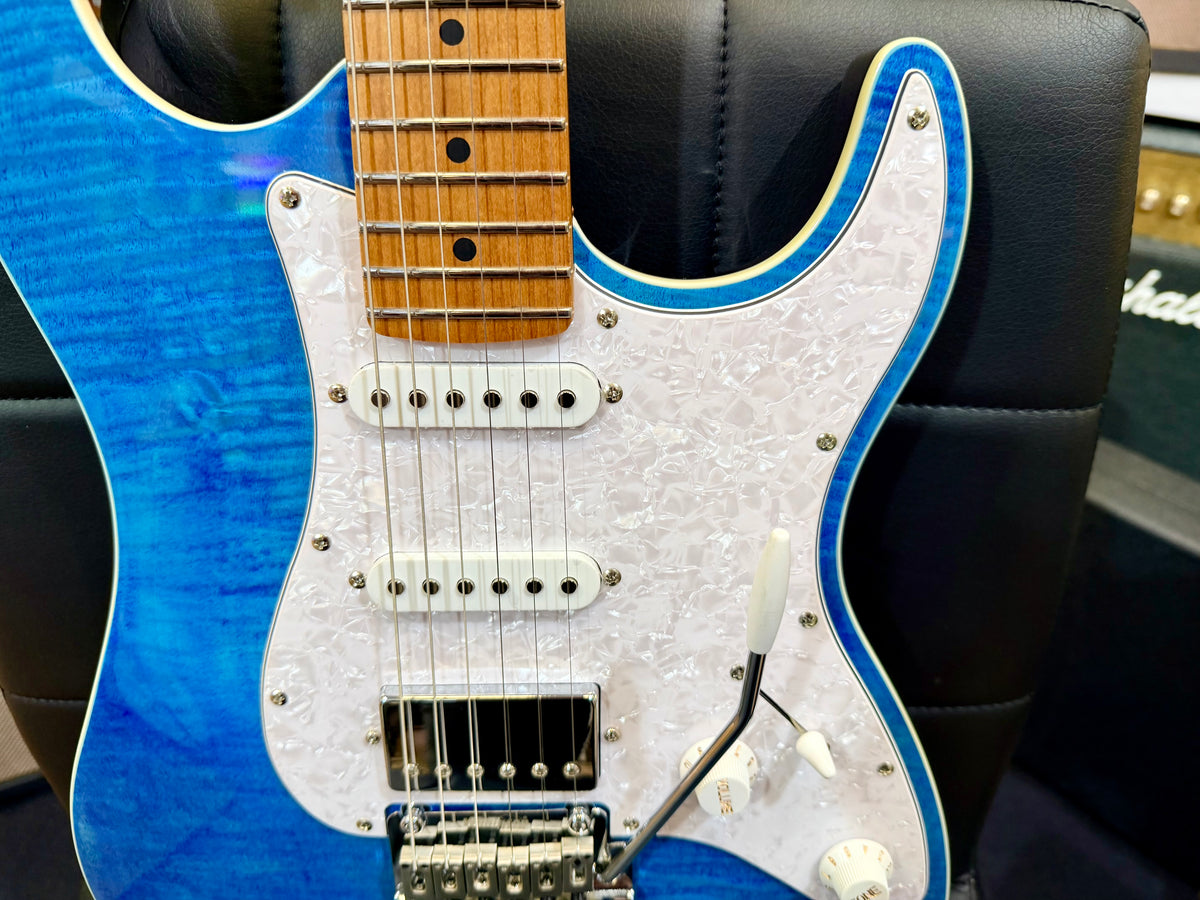 ⚡️NEW⚡️ JET JS-450 Flamed Ocean Blue Electric Guitar~ HSS Flame Top Strat~ 2026!