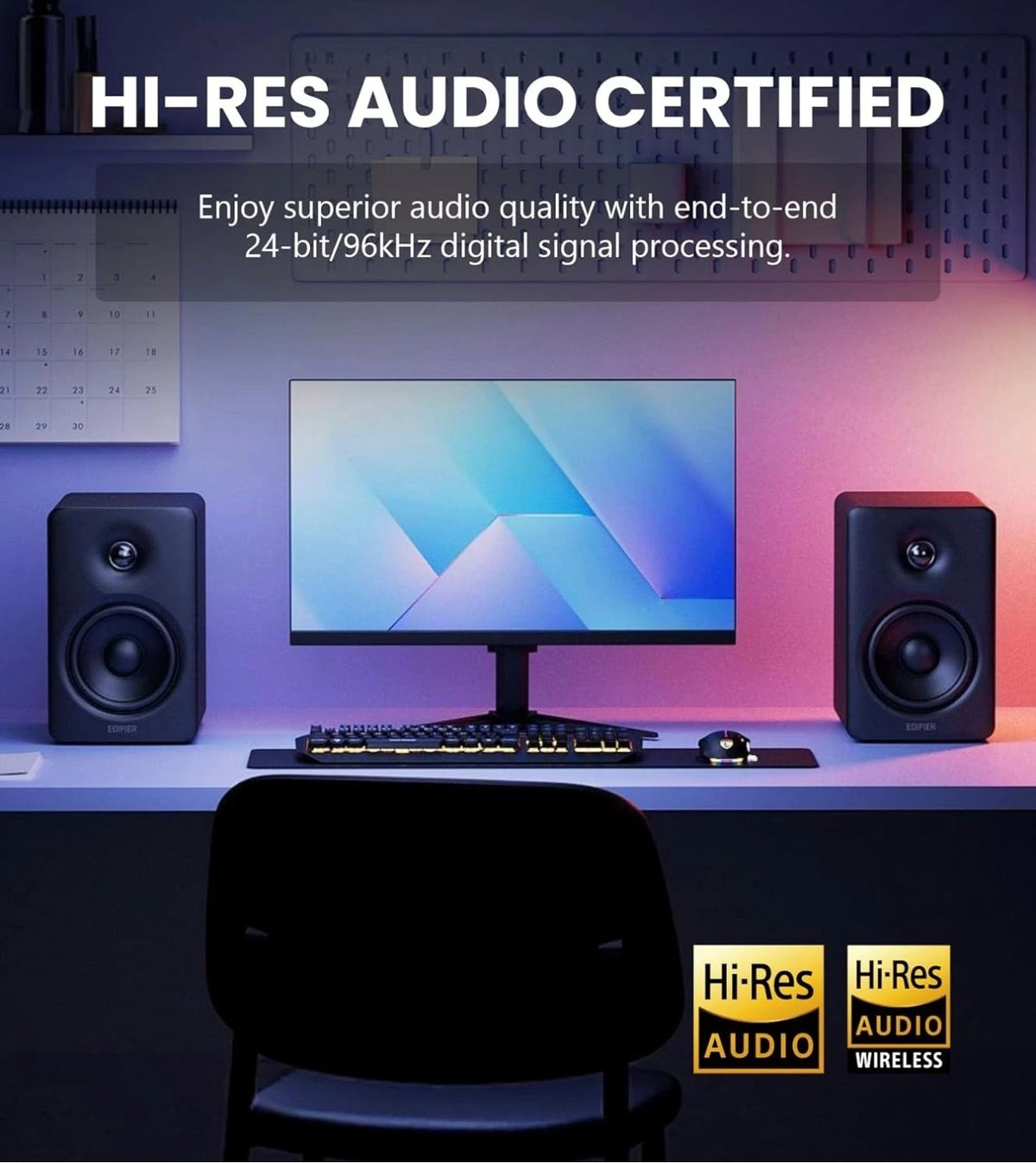 Edifier M90 HiRes Black Active 100 RMS Multimedia Speakers/Monitors with Sub Out