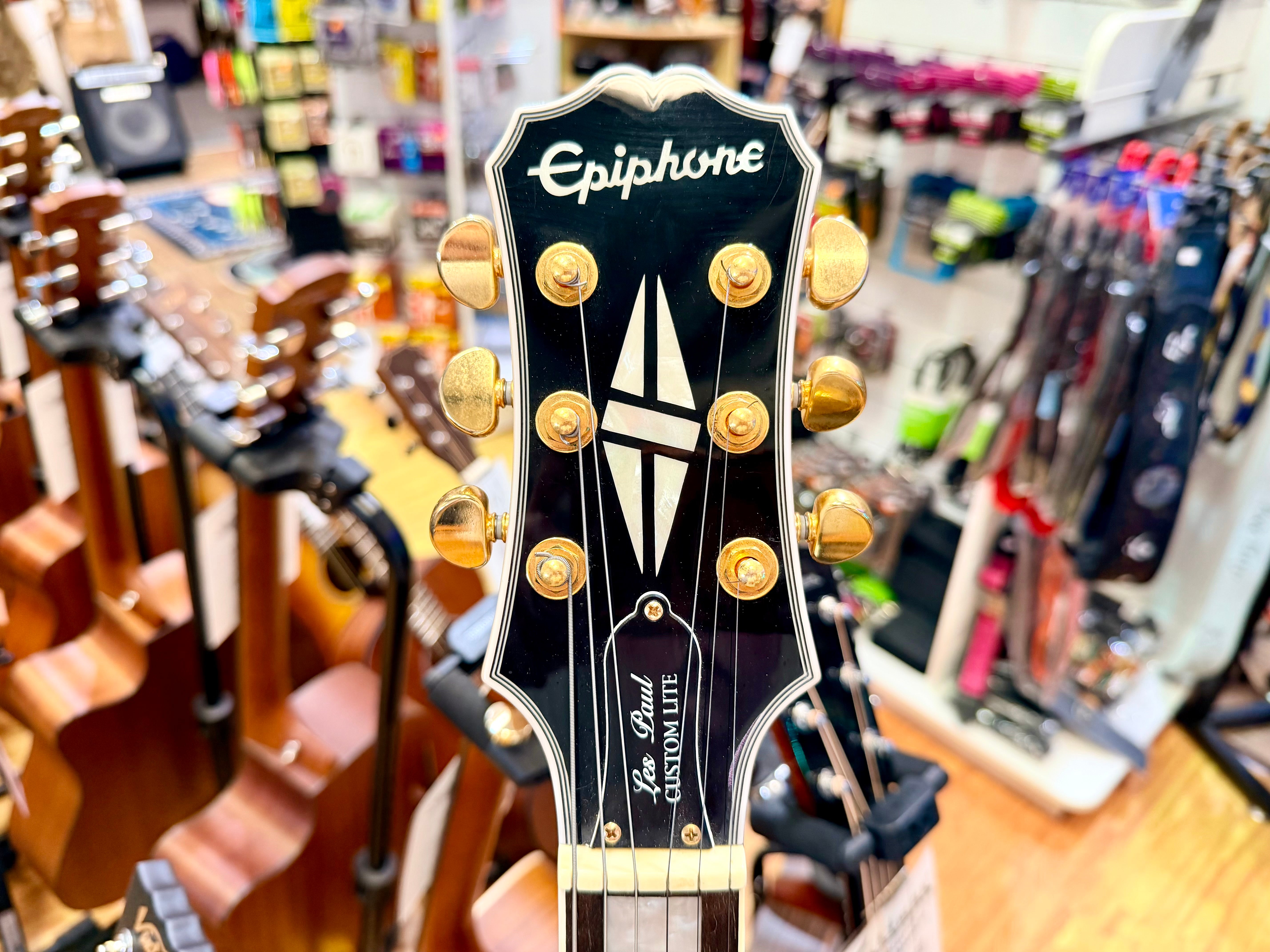 ⚡️7lb⚡️Epiphone Limited Edition Les Paul Custom Lite~ Alpine White & Gold~ 2019!
