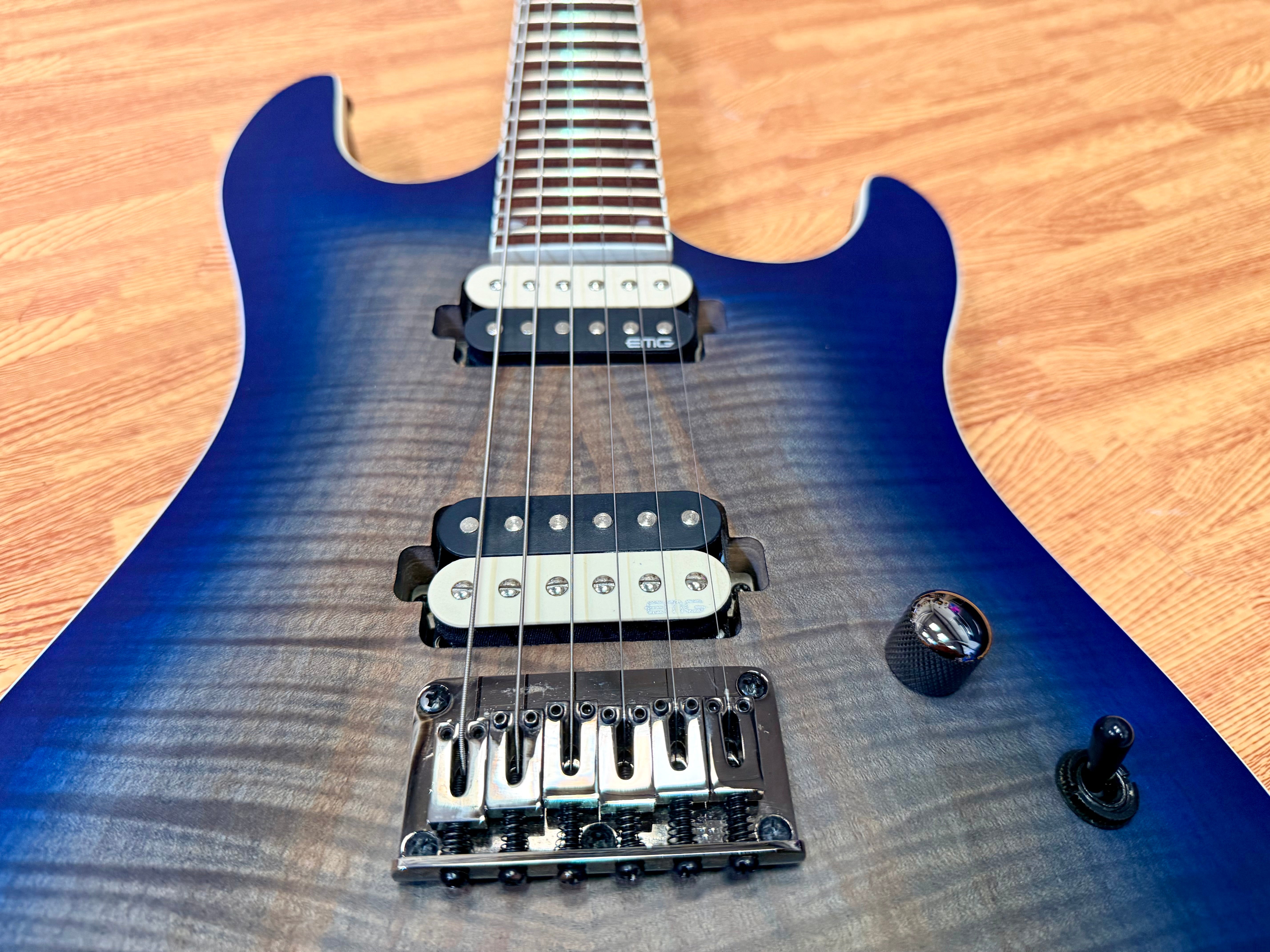 🔥 2023 🔥 Cort KX300 Electric Guitar~ Open Pore Cobalt Blue Burst~ EMG Pickups!