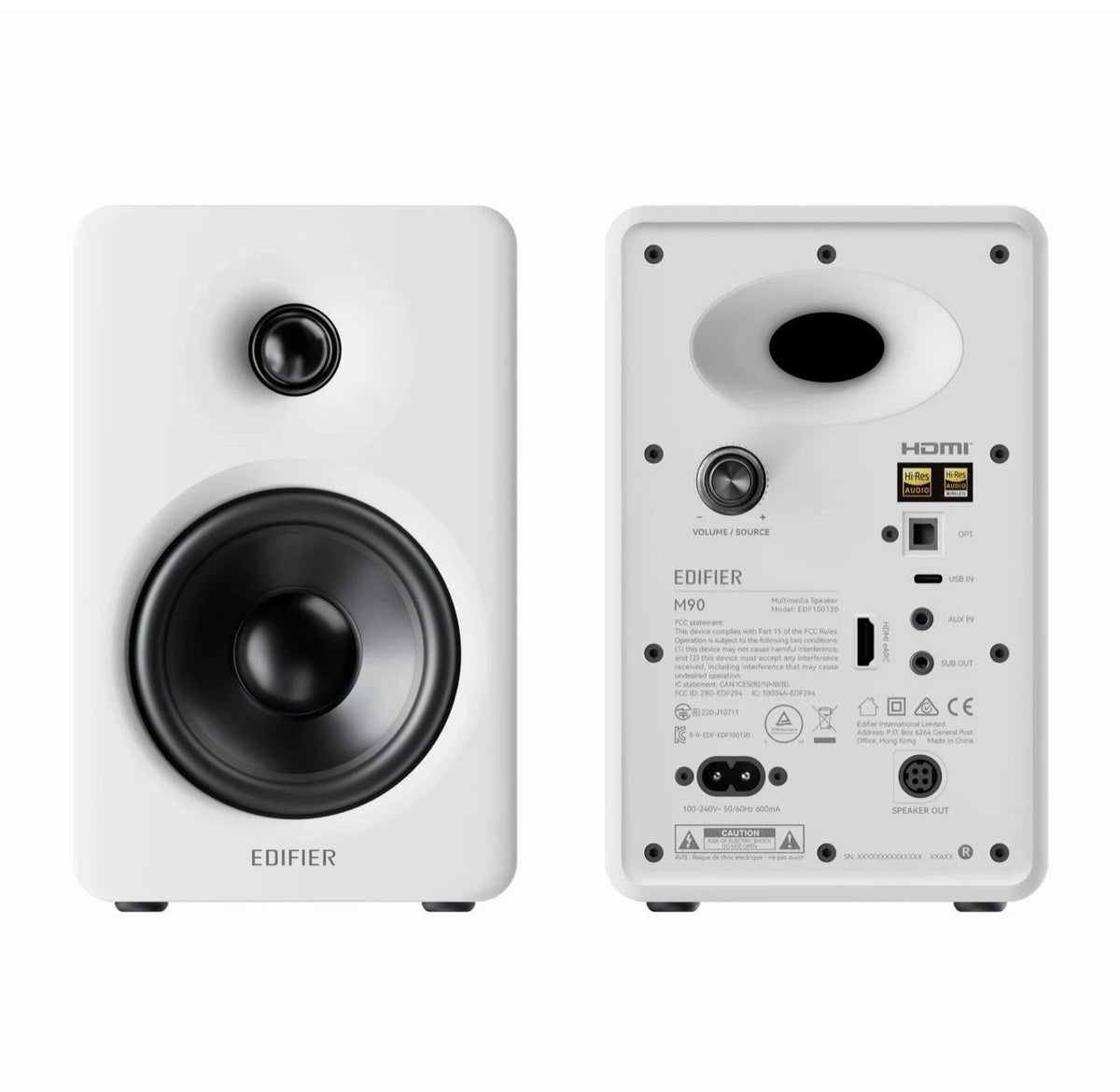 Edifier M90 HiRes White Active 100 RMS Multimedia Speakers/Monitors with Sub Out