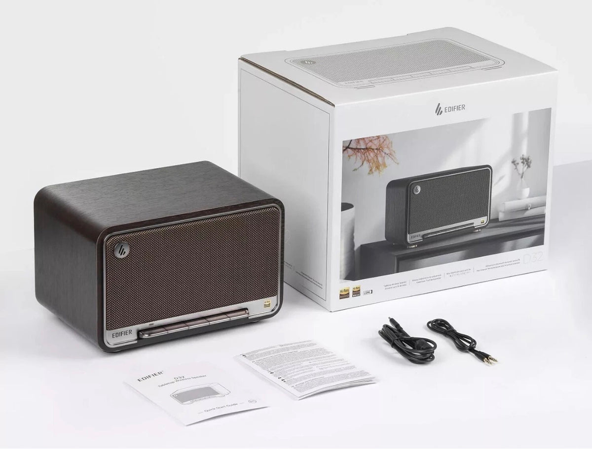 Edifier D32 Tabletop Retro Bluetooth Speaker Hi-Fi Hi-Res Audio 60W RMS - Black Walnut