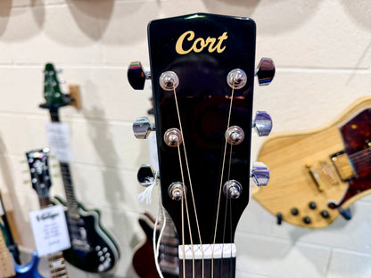 🌟NEW 2025🌟 Cort L60ce Electro Acoustic Guitar~ Gloss Black~ Orchestra Cutaway!