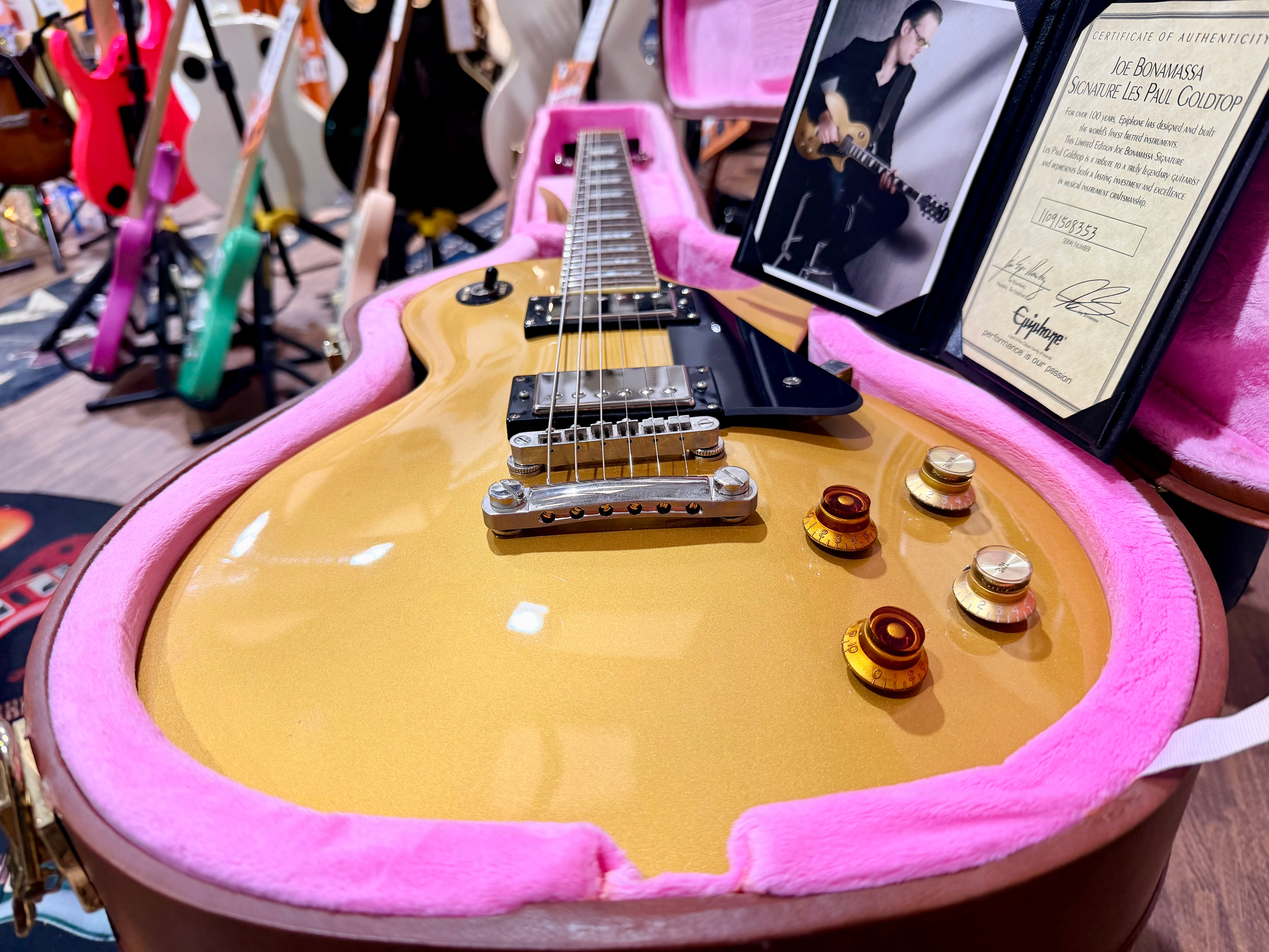 🔥2011🔥 Epiphone Les Paul Joe Bonamassa Signature Goldtop~Hard Case~Signed COA!