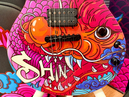 ✨NEW✨ Enya Nova Go Sonic Custom Dragon Artwork~ Smart Electric Guitar + Bag!