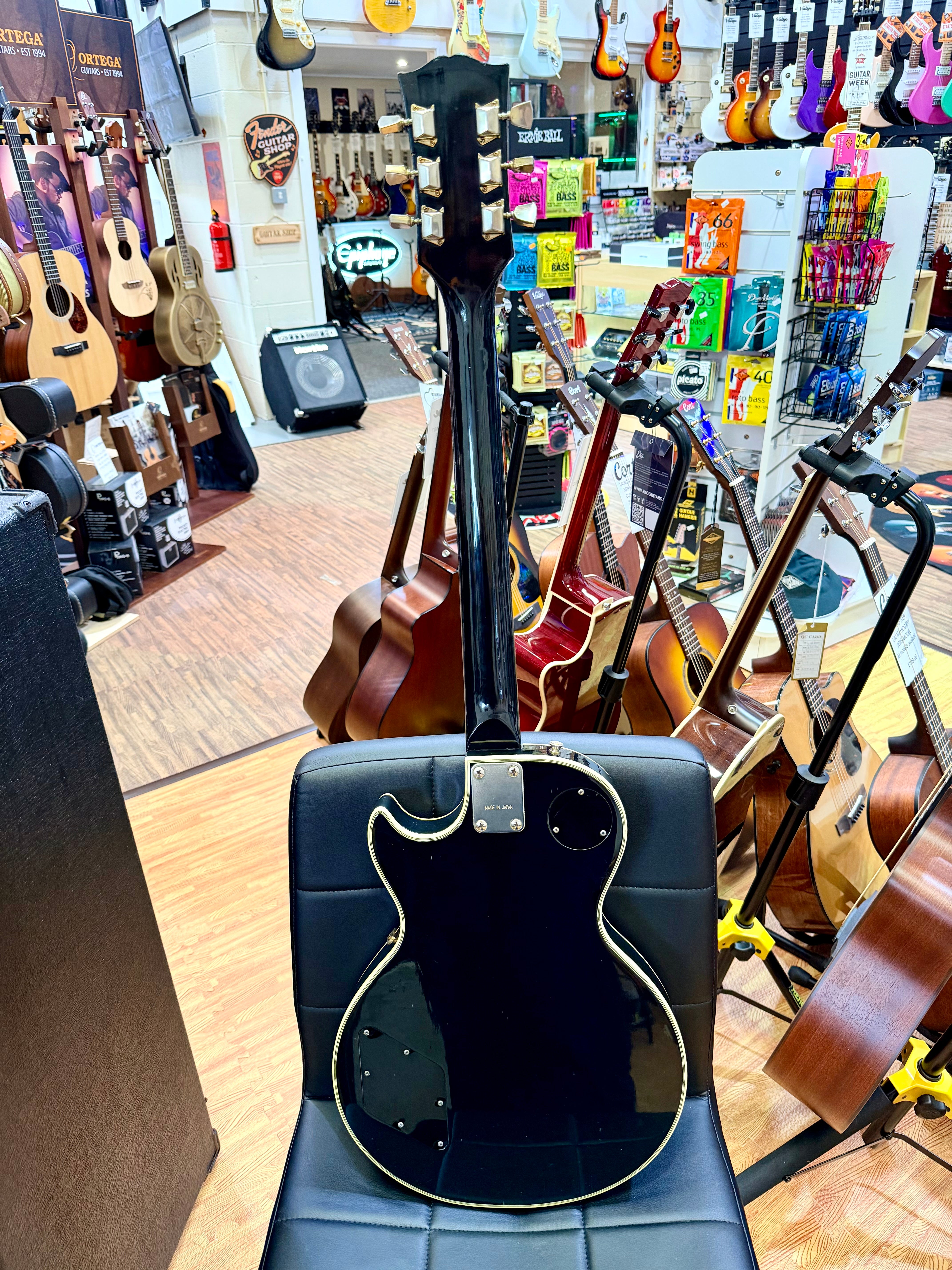 🇯🇵 RARE 🇯🇵 1970s Antoria Les Paul Custom~ Black Beauty 3 Pickup MIJ Japan!