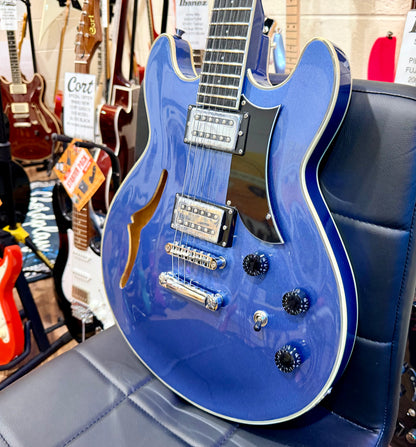 🌟NEW 2025🌟 Eko MIA IV SA~ Blues Blue~ Semi-Hollow HH~ Coil-Split~ Maple Top!