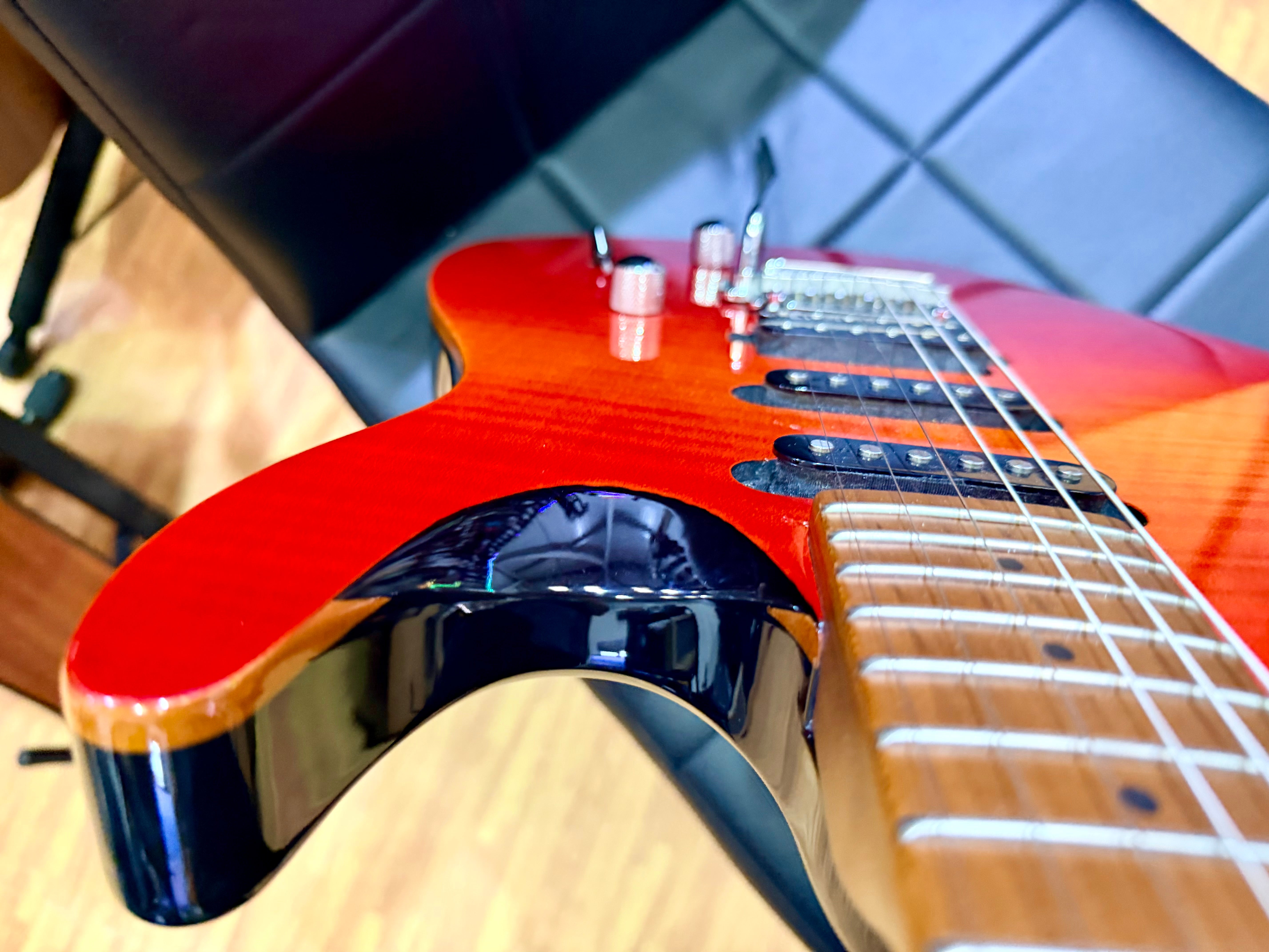 ☀️2020☀️ Chapman Guitars ML1 Hybrid~ Cali Sunset Red HSS~ Roasted Maple Neck!