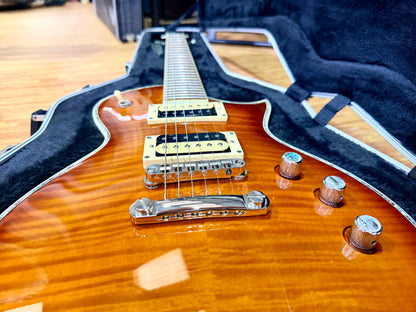 🔥2018🔥 ESP LTD EC-1000 Deluxe Amber Sunburst Electric Guitar + Case~ Abalone!
