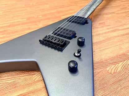 ⚡️NEW⚡️ Spira V-400 Satin Black Electric Guitar~ HH Locking Tuners~ Flying V!