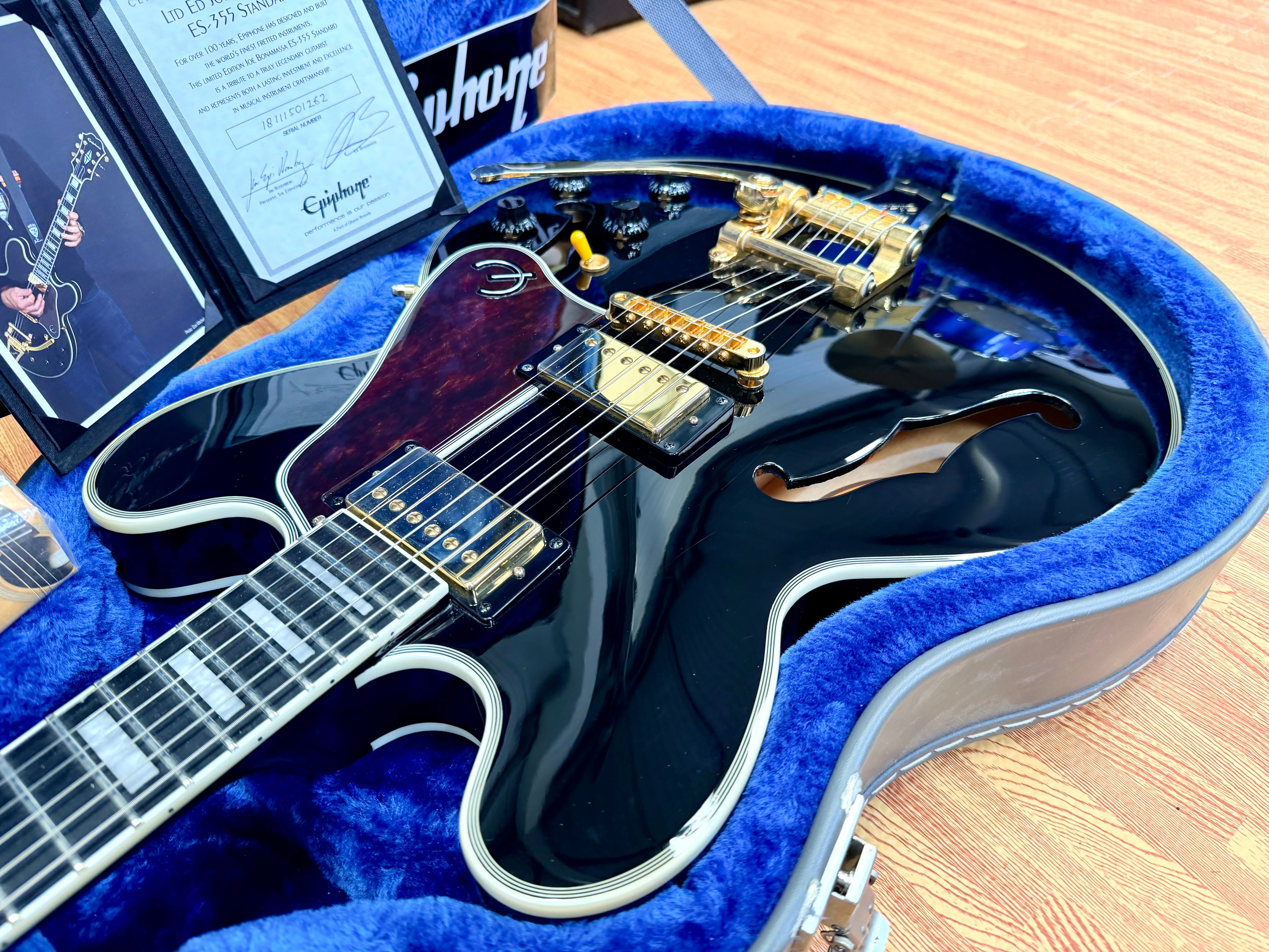 🔥2018🔥 Epiphone Joe Bonamassa ES-355 Limited Edition Black + OHSC & Signed COA