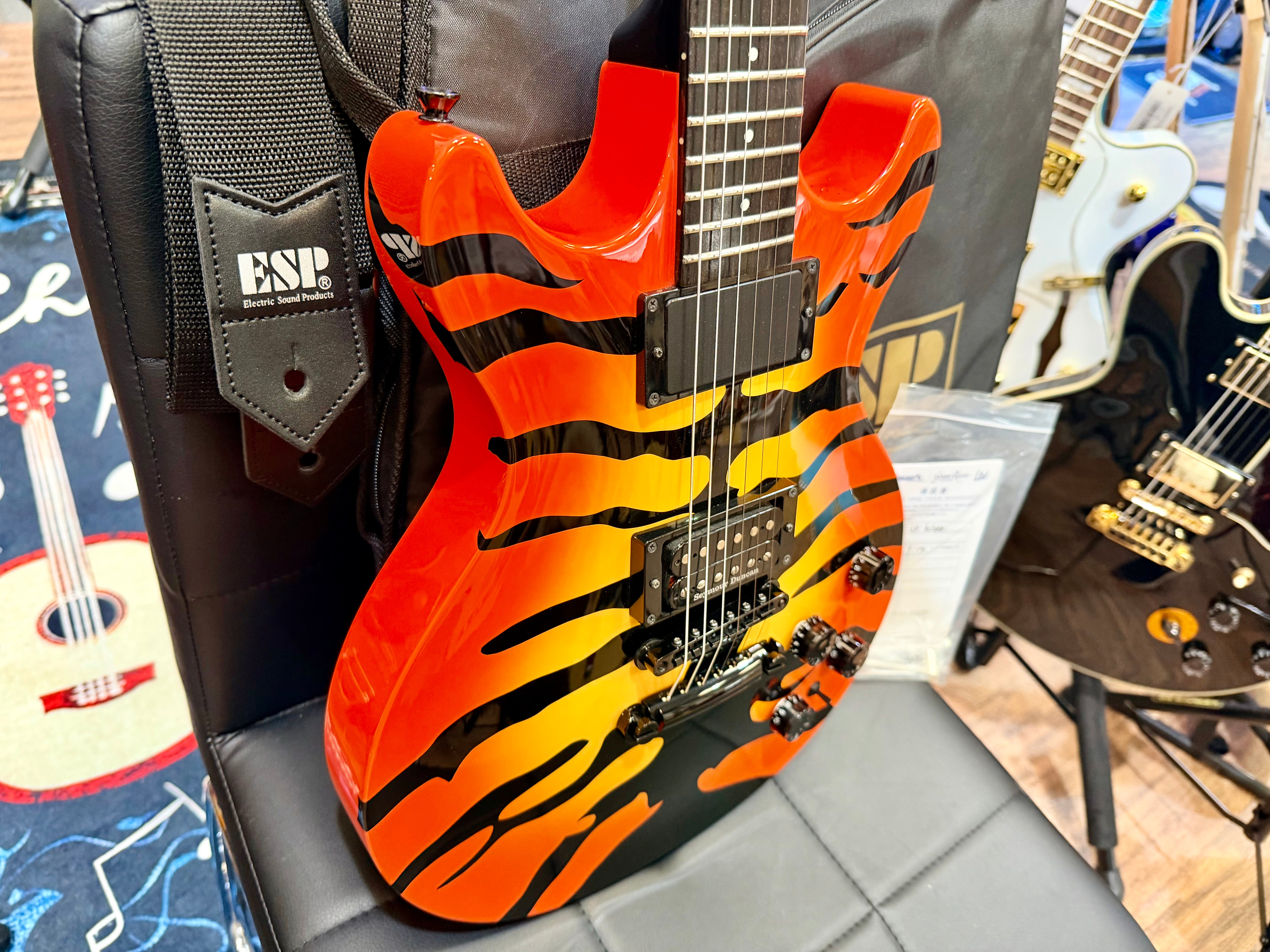 🐯 Edwards ESP E-SR-Kellogg Orange Tiger~ Sukeroku Ken Yokoyama~Made In Japan 🐯