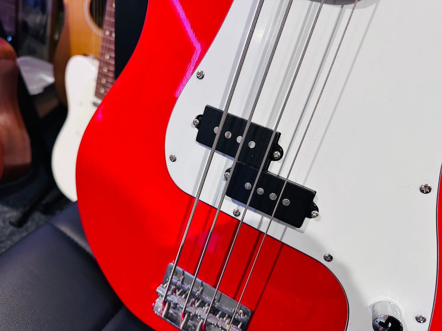 🎸NEW🎸 Johnny Brook P Bass Guitar~ Electric Precision Style~ Gloss Red!
