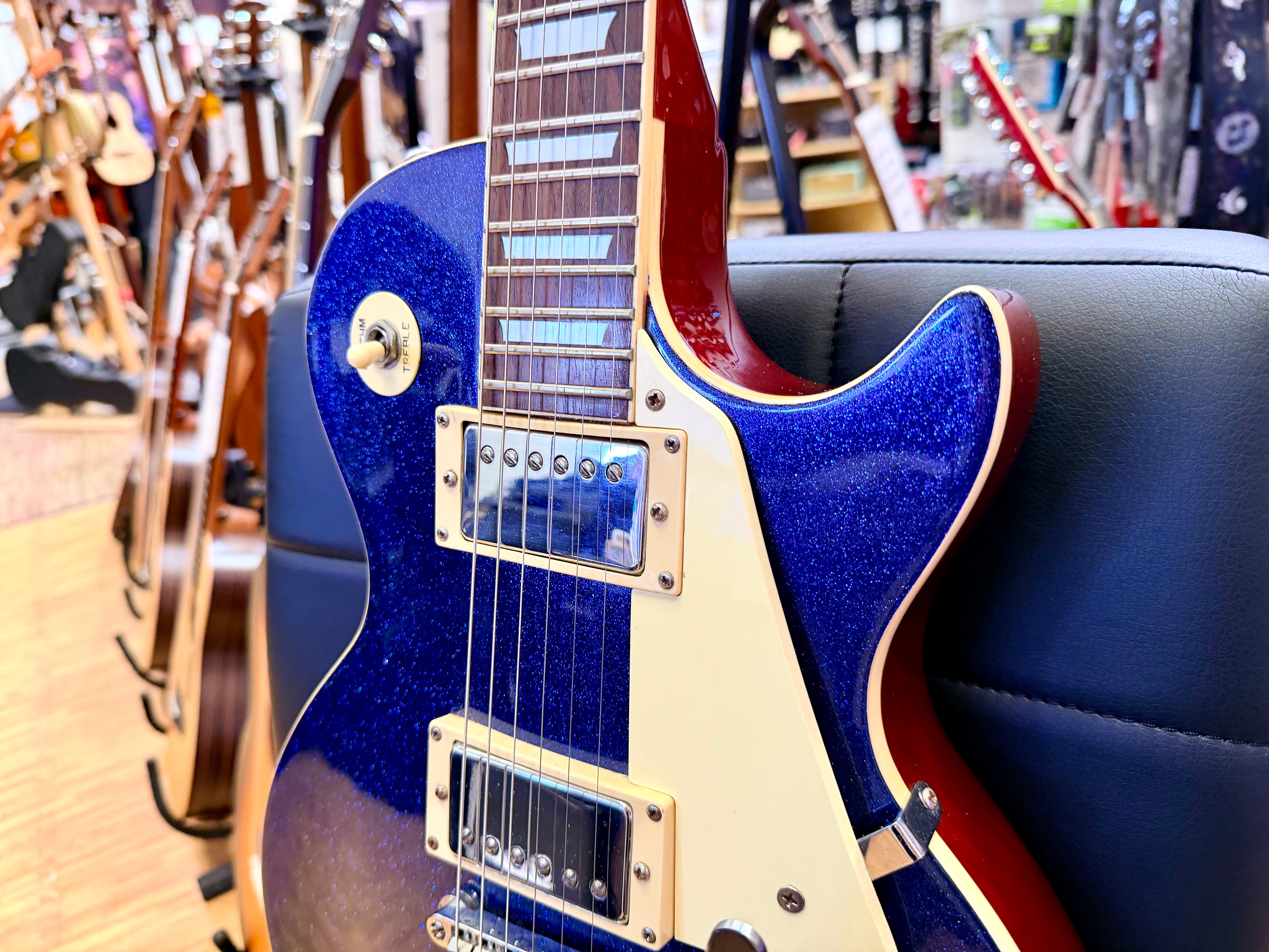 ✨RARE✨ 1997 Epiphone Les Paul~ Limited Edition Blue Sparkle~ Korea Bigsby Trem!