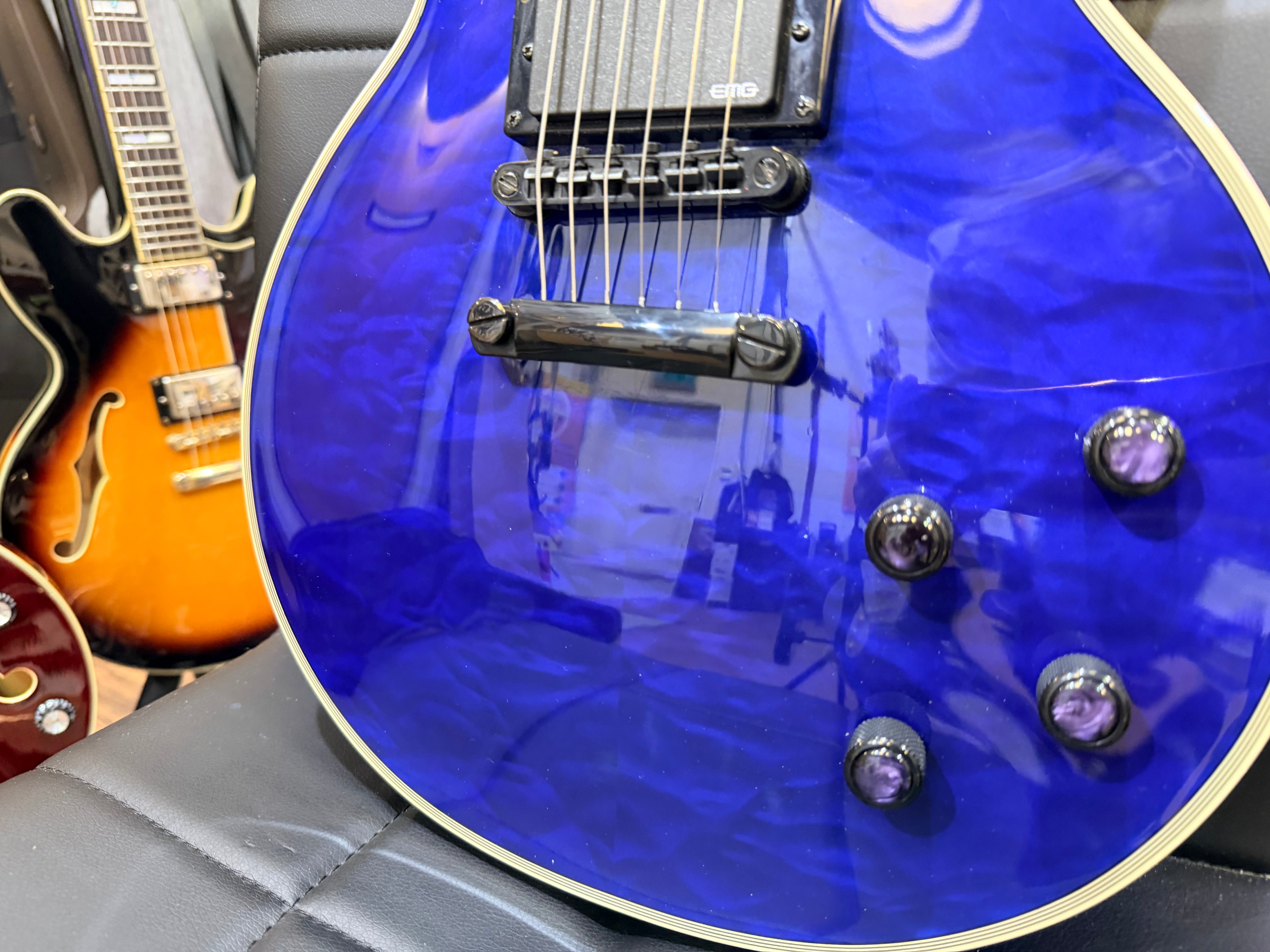🔥2019🔥 Epiphone Les Paul Prophecy Custom Plus EX~ Midnight Sapphire~ EMG P’Ups