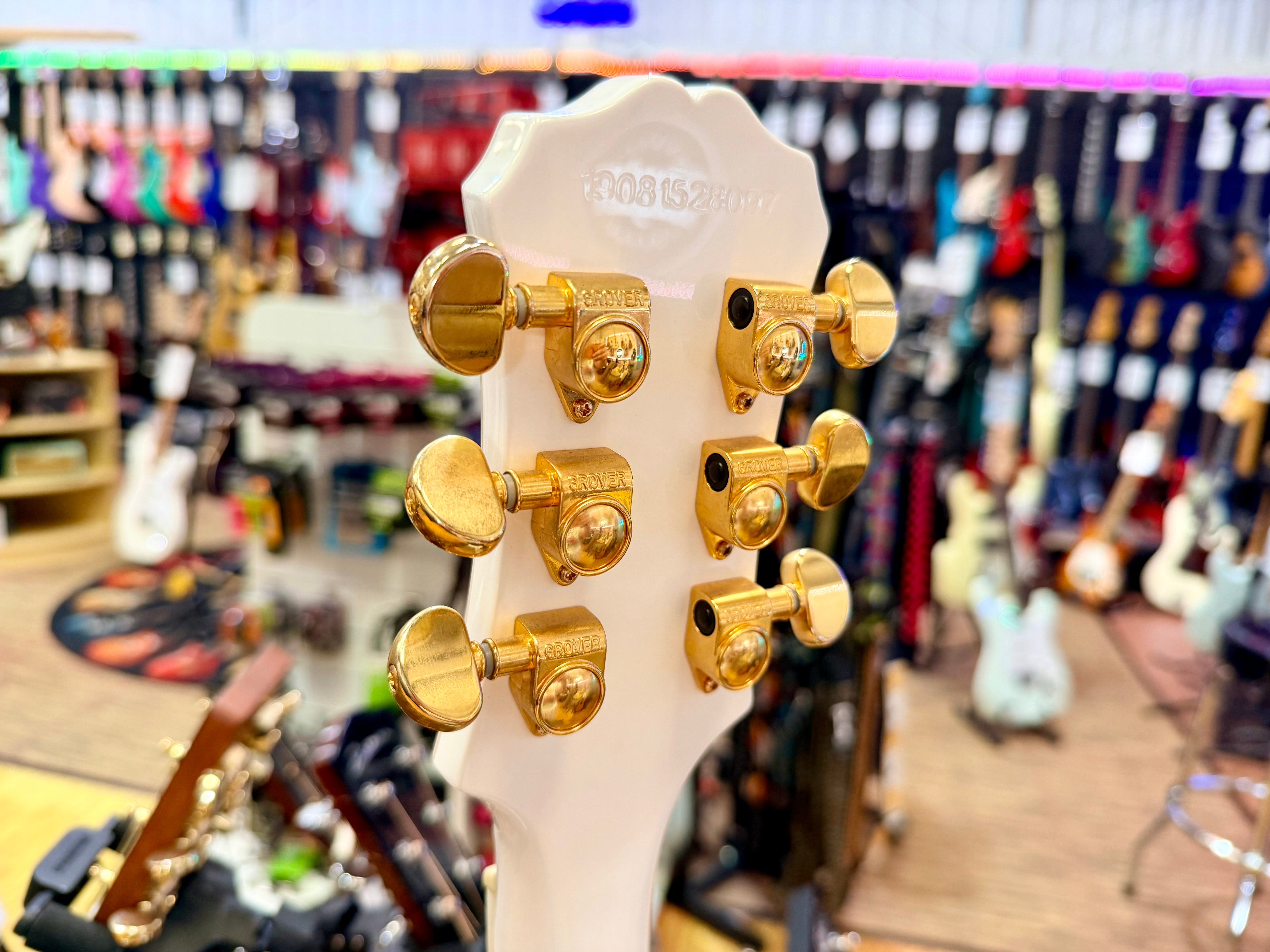 ⚡️7lb⚡️Epiphone Limited Edition Les Paul Custom Lite~ Alpine White & Gold~ 2019!