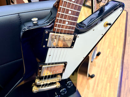⚡️2001⚡️ Epiphone ‘58 Explorer Black~ Korean Made 1958 ~ Gold Hardware~ Unsung MIK!