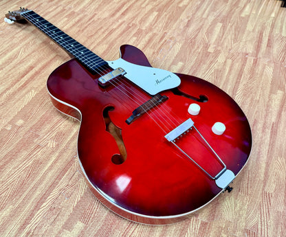 ✨VINTAGE✨ 1963 Harmony H53 Rocket~ Made in USA~ Semi-Hollow D’Armond P’up + Case