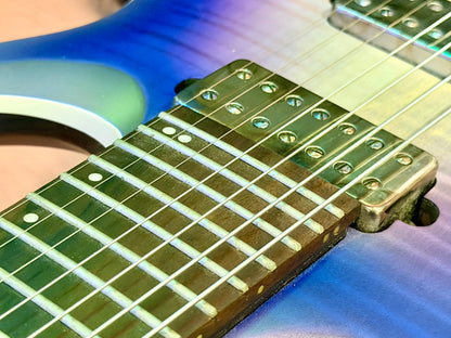 🔥2019🔥 Ibanez RGA71AL Axion Label 7 String~ Indigo Aurora Burst~ Bare Knuckle!