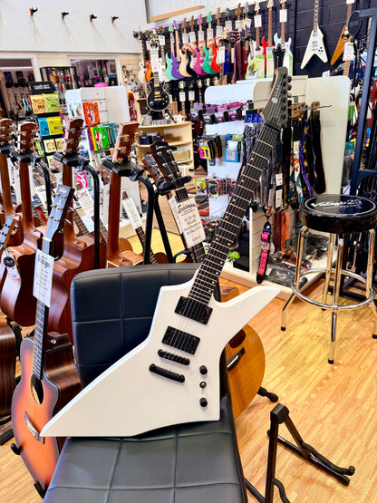 ⚡️NEW⚡️ Spira X-400 Satin White Offset Explorer Electric Guitar HH~ Roasted Neck