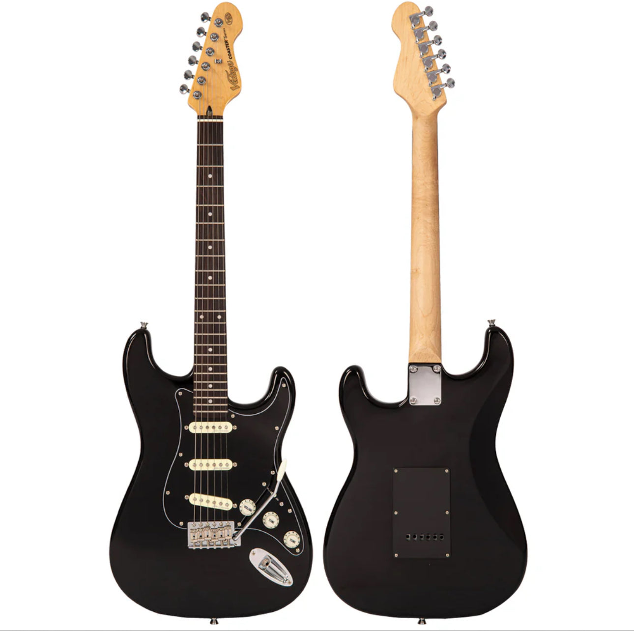 Vintage V60 Coaster Series Electric Guitar Starter Pack Bundle~ Boulevard Black