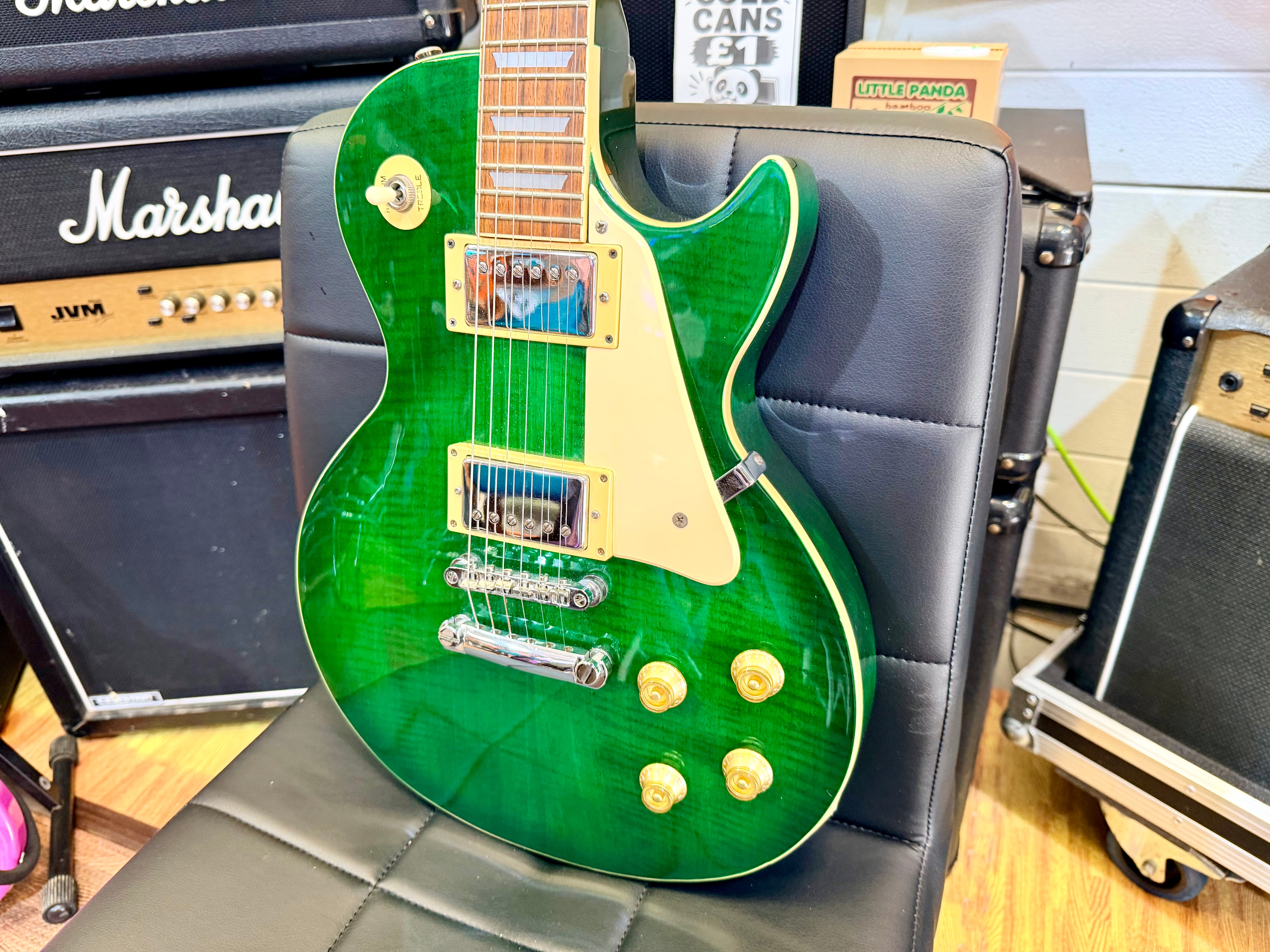 🔥1998🔥 Korean Epiphone Les Paul Standard~ Limited Edition Translucent Green!