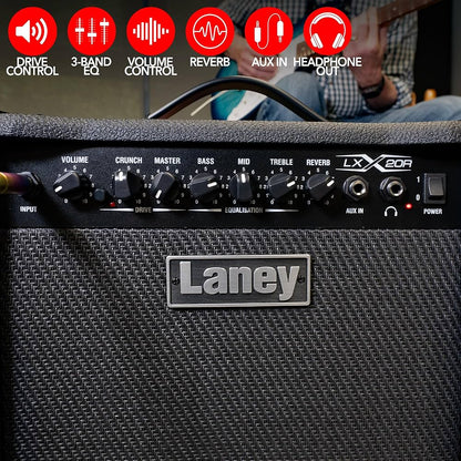 🔥NEW🔥 Laney LX20R Guitar Combo Solid State Amp~ 20w Amplifier~ Black