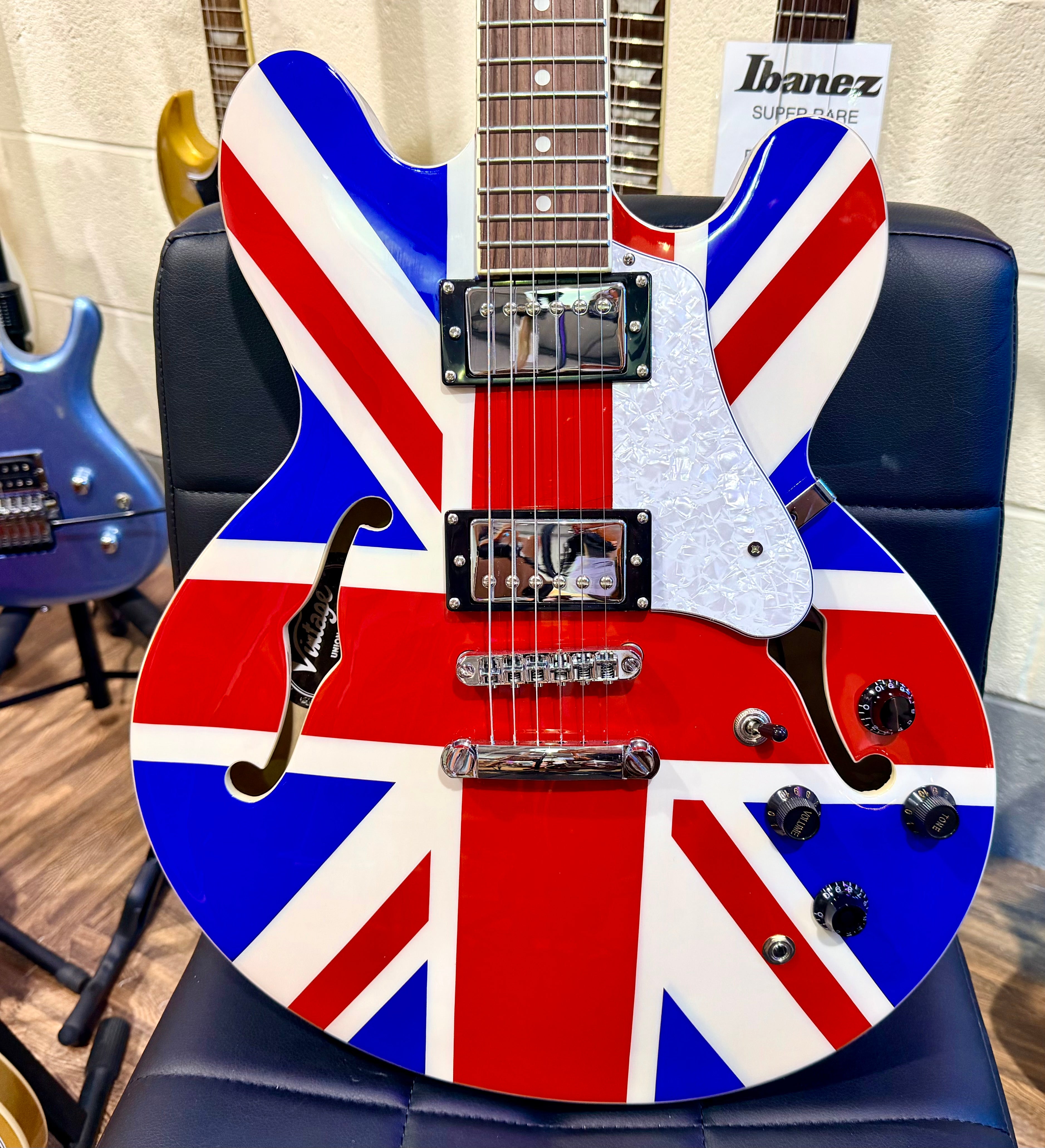 🇬🇧2025 LTD EDITION🇬🇧 Vintage Union Jack~ Semi Acoustic ‘335’ Guitar~VSA25UJ!