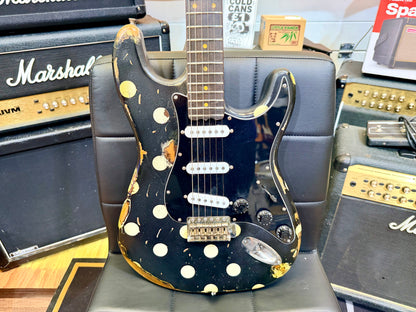 🔥Handmade In UK🔥 Stolen Valour Heavy Relic ST Polka Dot Guitar~ Buddy Guy Style!