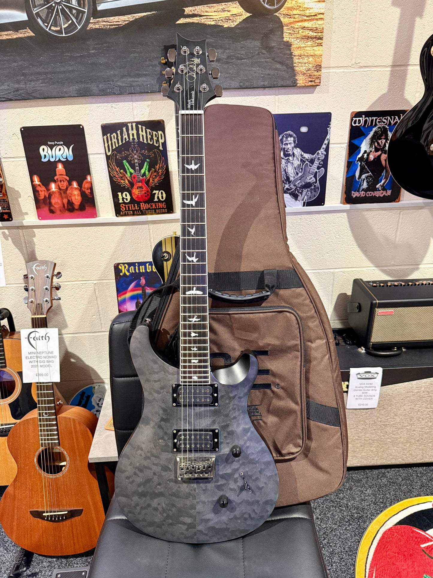 🔥 PRS SE Mark Holcomb Stealth Quilt Satin LTD~ Grey Black Limited Edition! 🔥