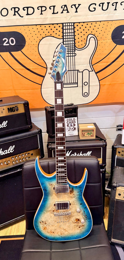 🔥2021🔥 Dean Exile Select 6 Hardtail~ Turquoise Burst Poplar Burl~ EMG Active!