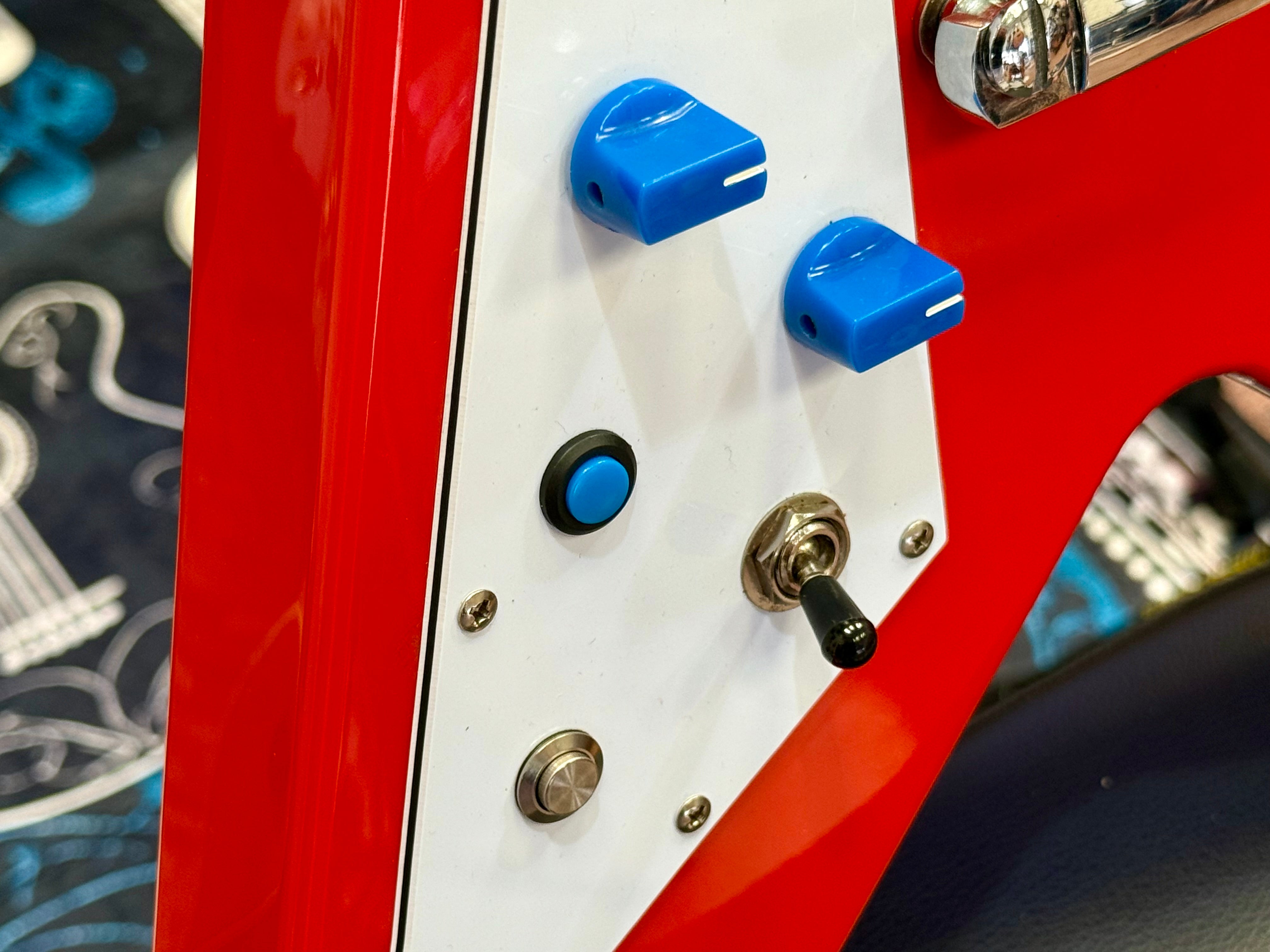 🔥DR WHO🔥 Custom Flying V Left Handed Guitar~ Doctor Who Tardis Lights~ Lefty!