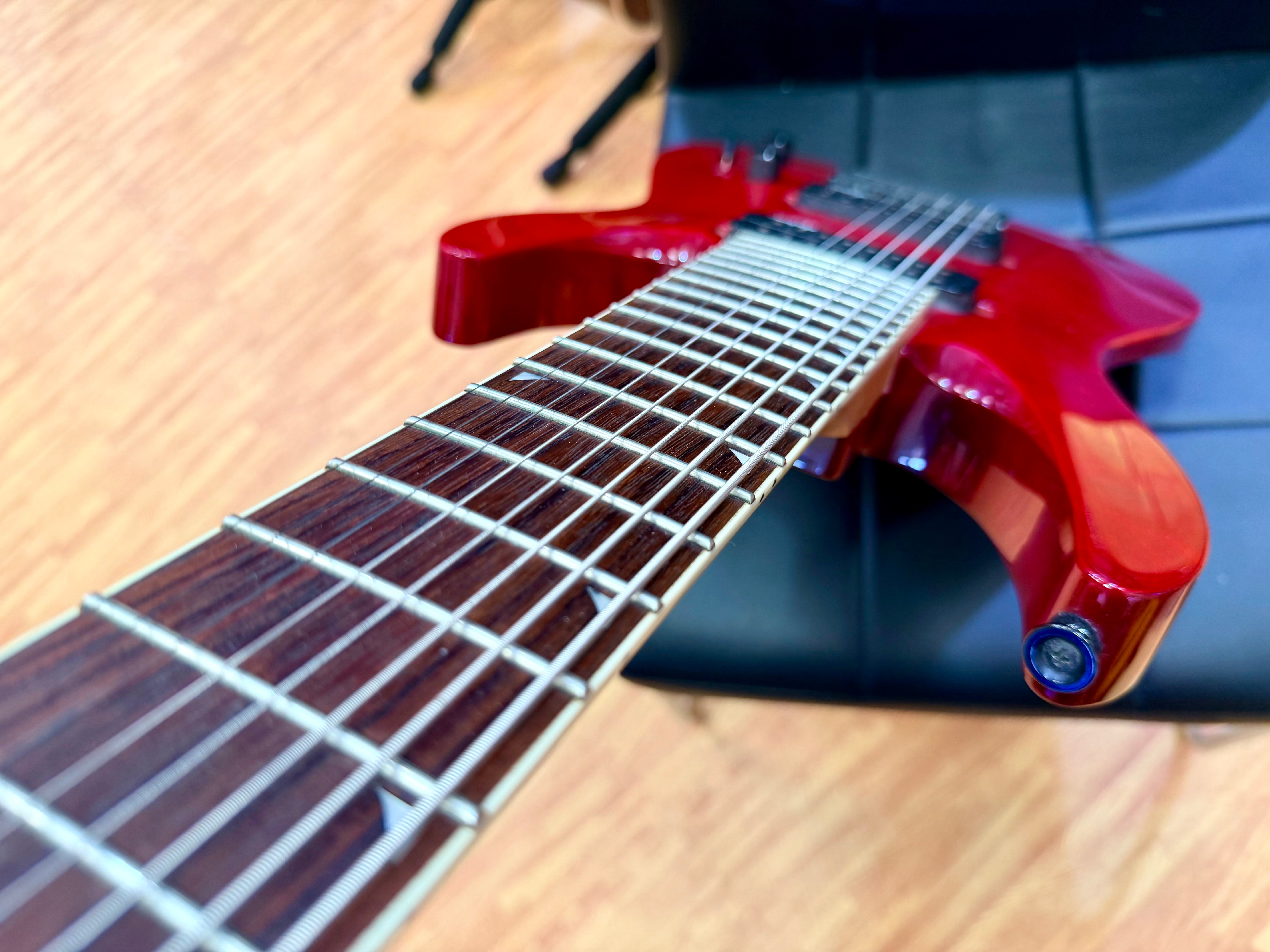 🔥 8- String 🔥 Jackson JS32-8Q Dinky Electric Guitar~ Transparent Red~ Quilted!