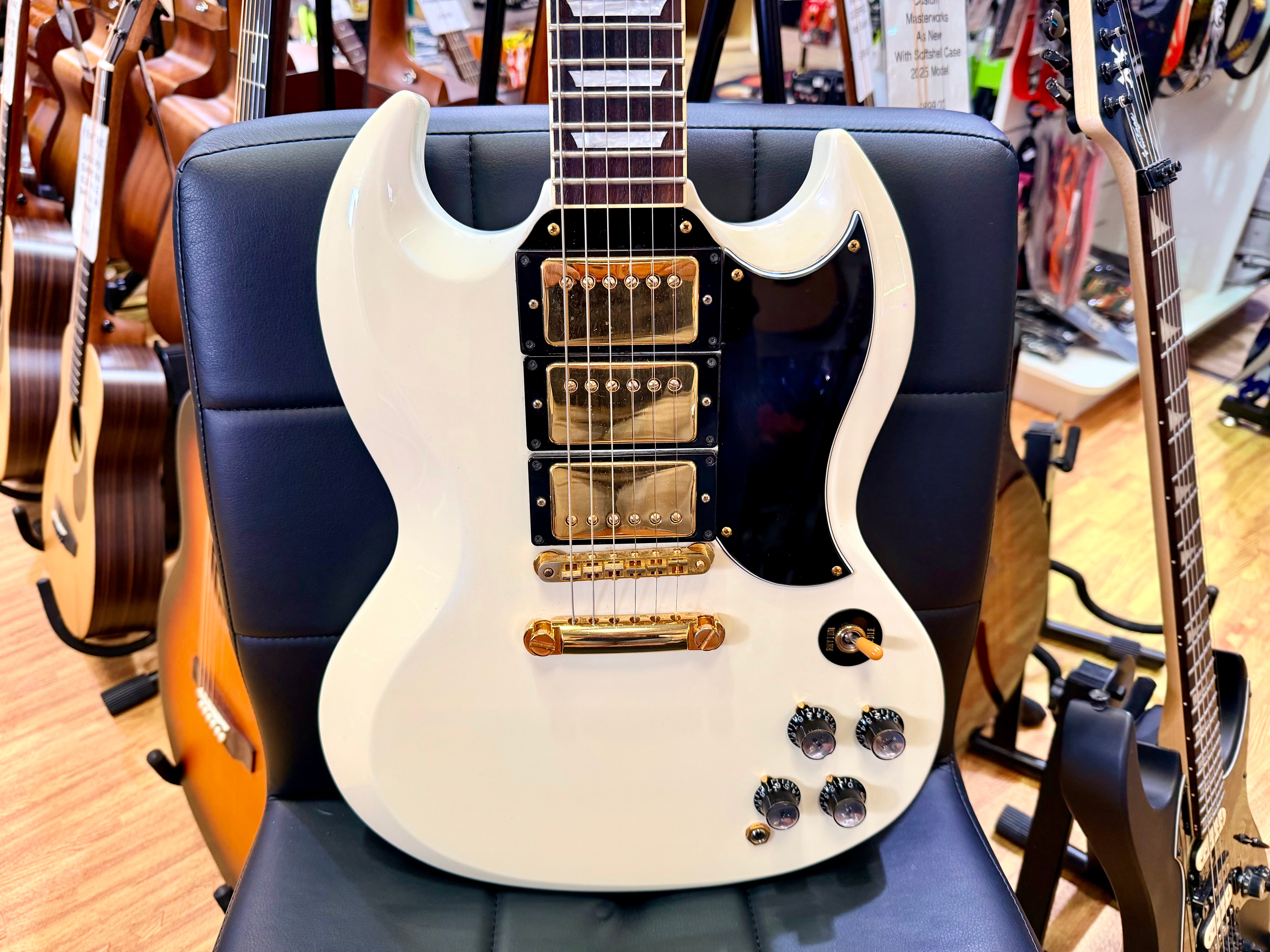 🇯🇵2004🇯🇵 Tokai Custom SG MIJ Japan 3 Pickup~ Alpine White & Gold Japanese!