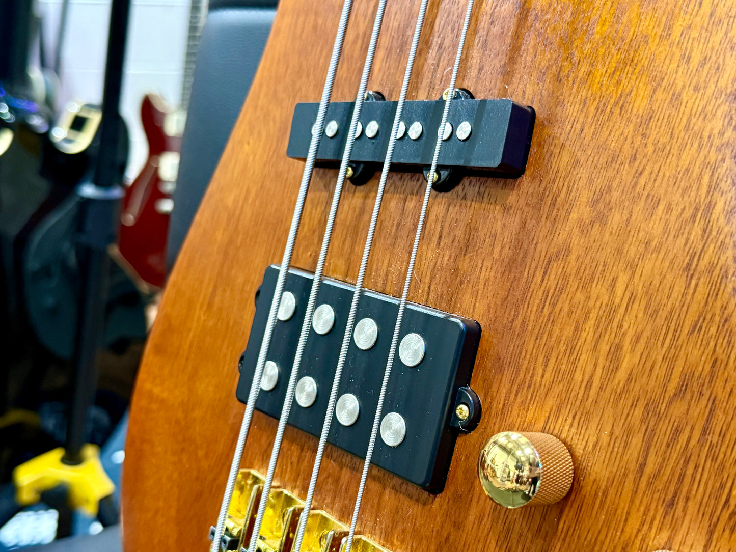 🔥CURVED BODY🔥 SX SWB1 Active Bass Guitar in Natural Satin Finish~ Arched!