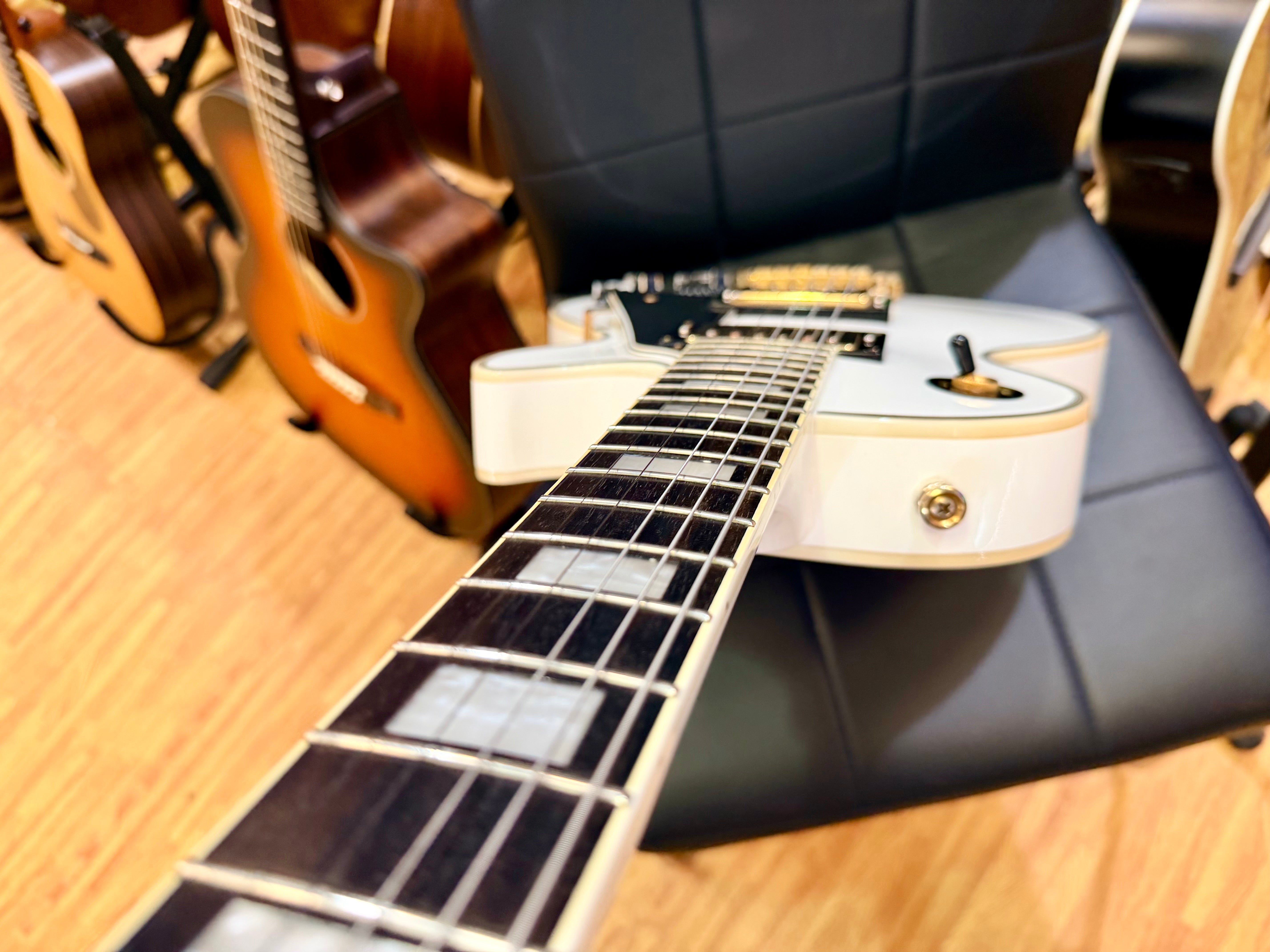 ⚡️7lb⚡️Epiphone Limited Edition Les Paul Custom Lite~ Alpine White & Gold~ 2019!