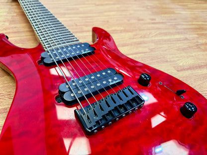 🔥 8- String 🔥 Jackson JS32-8Q Dinky Electric Guitar~ Transparent Red~ Quilted!