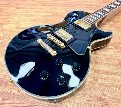 🔥2015🔥 Burny SRLC-55 Black Les Paul Custom~ Gold Hardware~ Japanese Import!