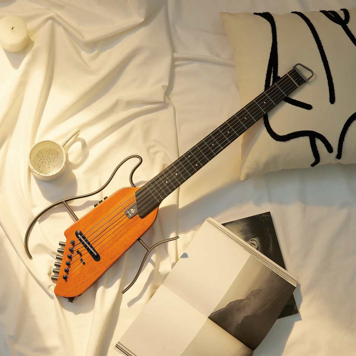 🌟NEW🌟 Donner HUSH-I Electro Acoustic Silent Travel Headless Guitar~ Maple!