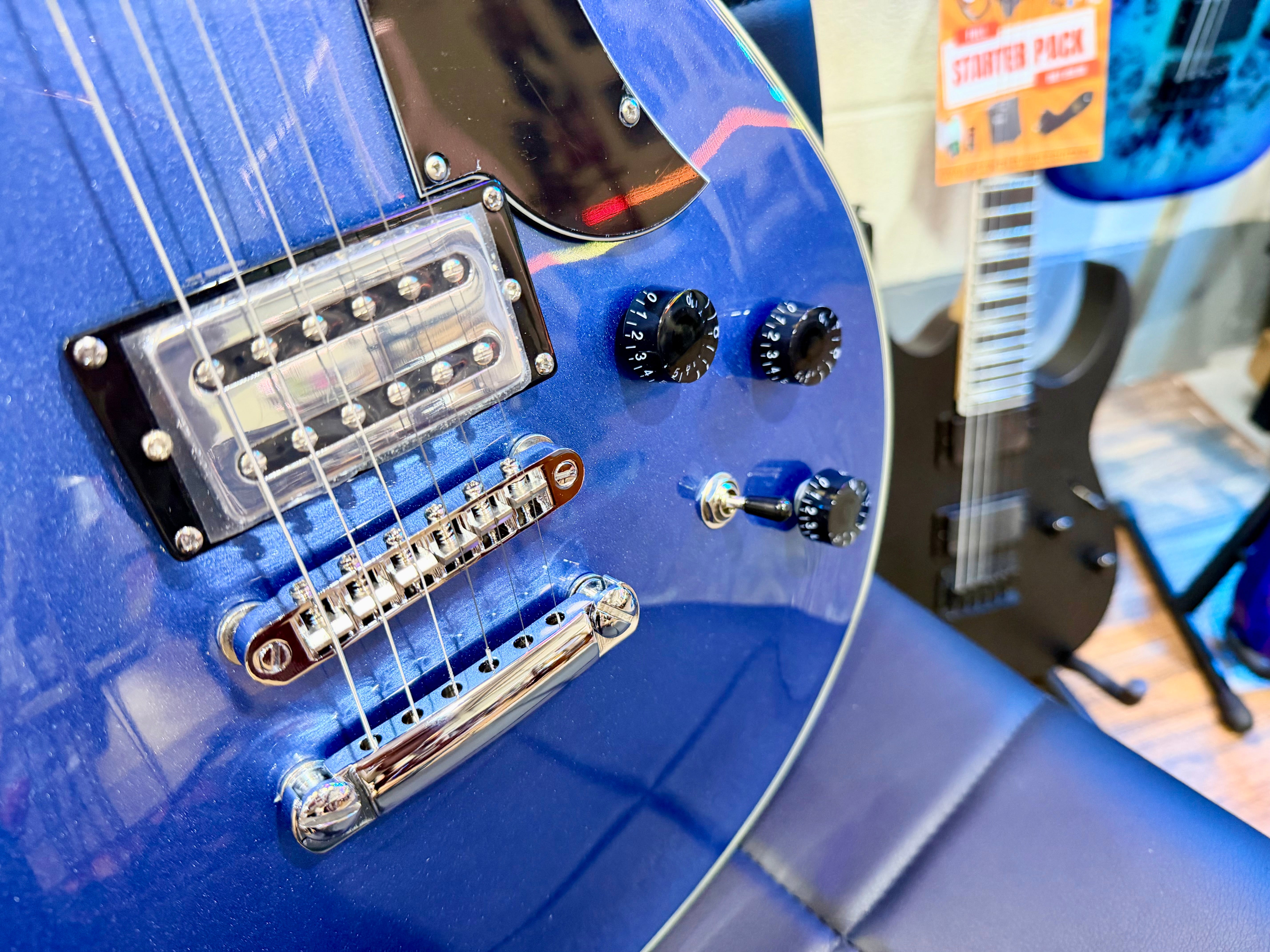 🌟NEW 2025🌟 Eko MIA IV SA~ Blues Blue~ Semi-Hollow HH~ Coil-Split~ Maple Top!