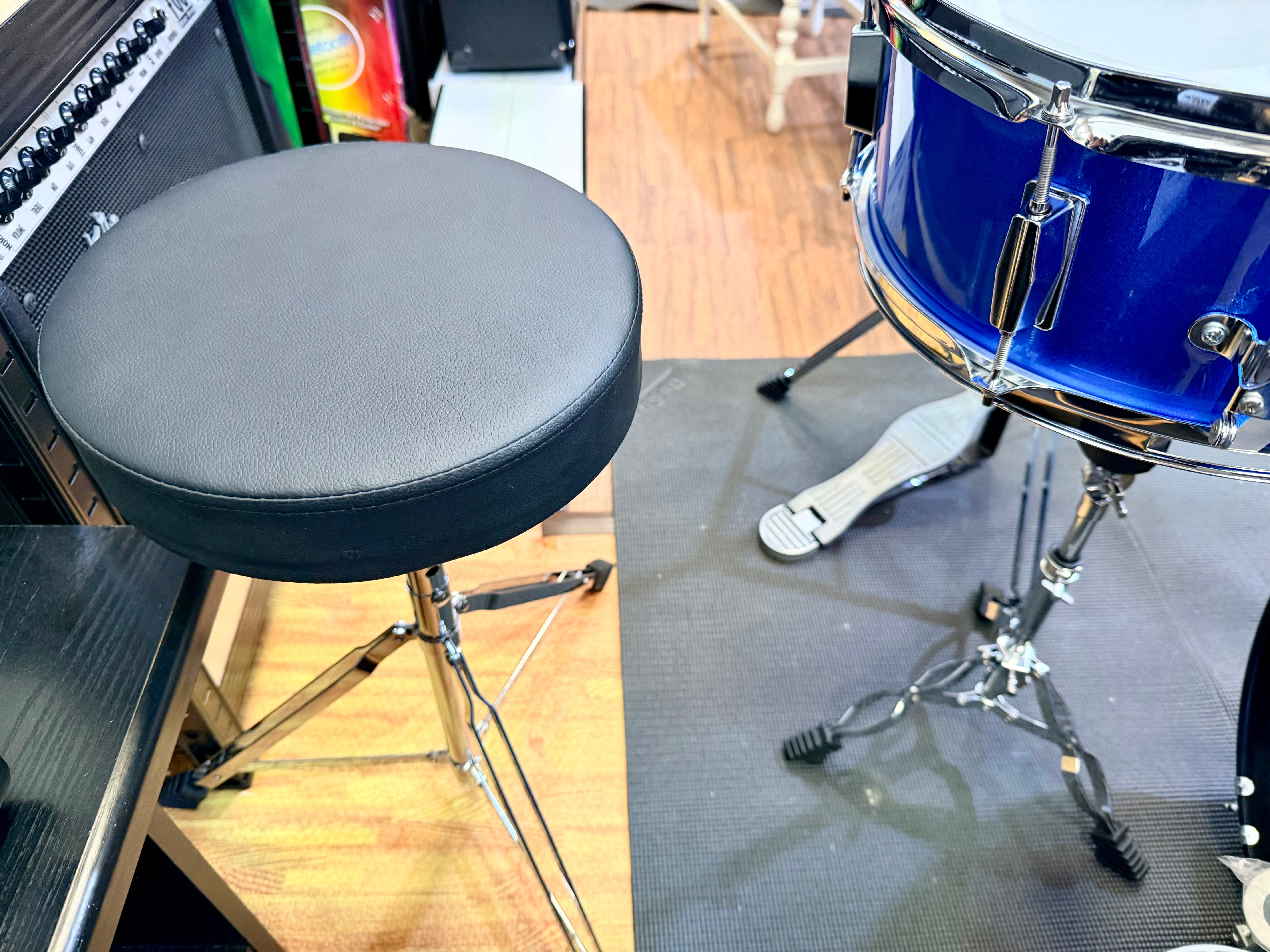 🥁 Performance Percussion PP250 5-Piece Drum Kit~ Metallic Blue Acoustic Set 🥁