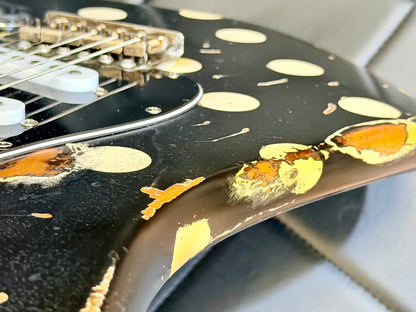 🔥Handmade In UK🔥 Stolen Valour Heavy Relic ST Polka Dot Guitar~ Buddy Guy Style!