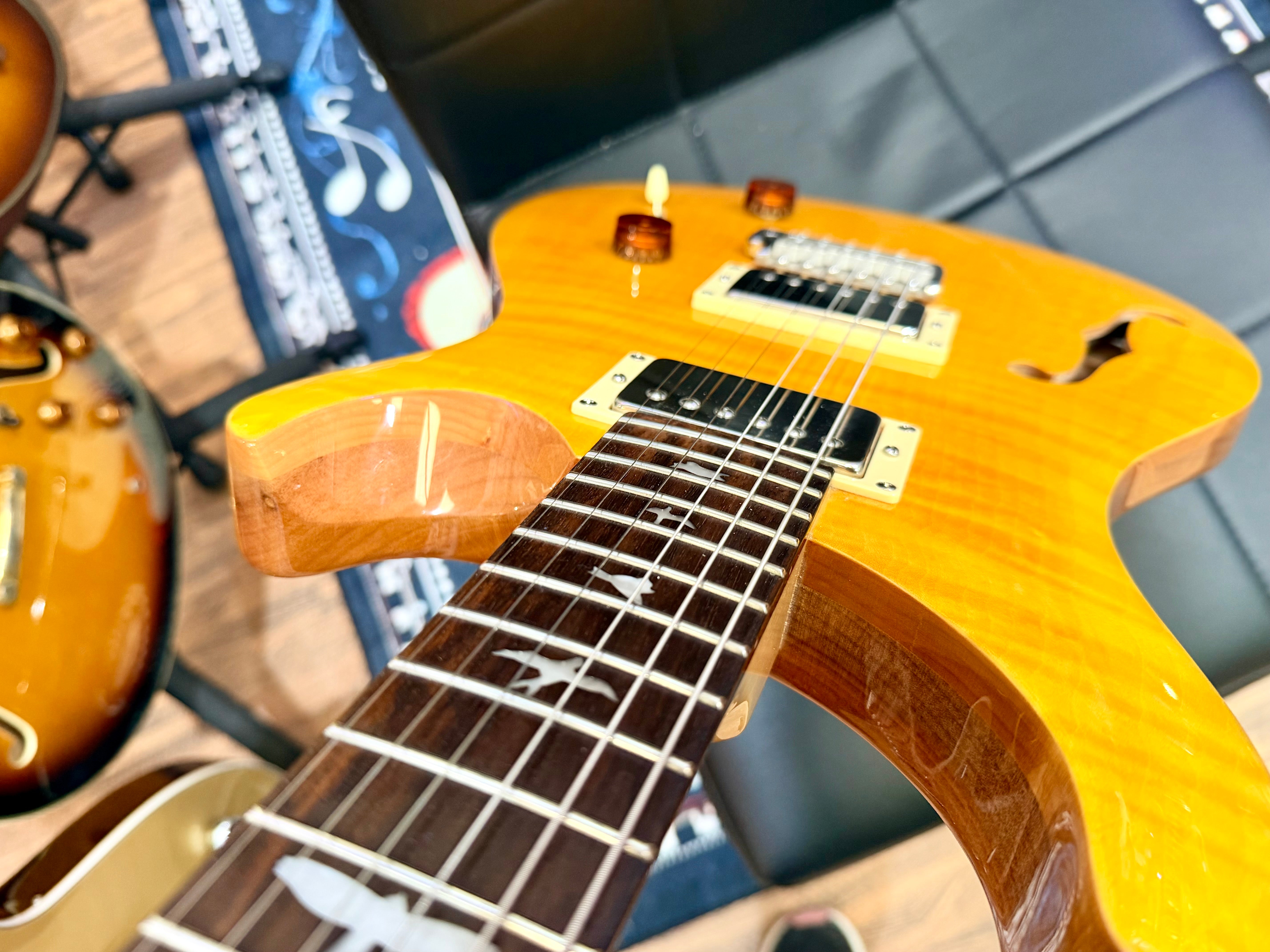 ☀️2023☀️ PRS SE Custom 22 Semi-Hollow in Santana Yellow~ Bare Knuckle Pickups!