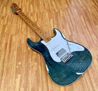 ⚡️NEW⚡️ JET JS-450 Transparent Black Electric Guitar~ HSS Flame Top Strat~ 2026!