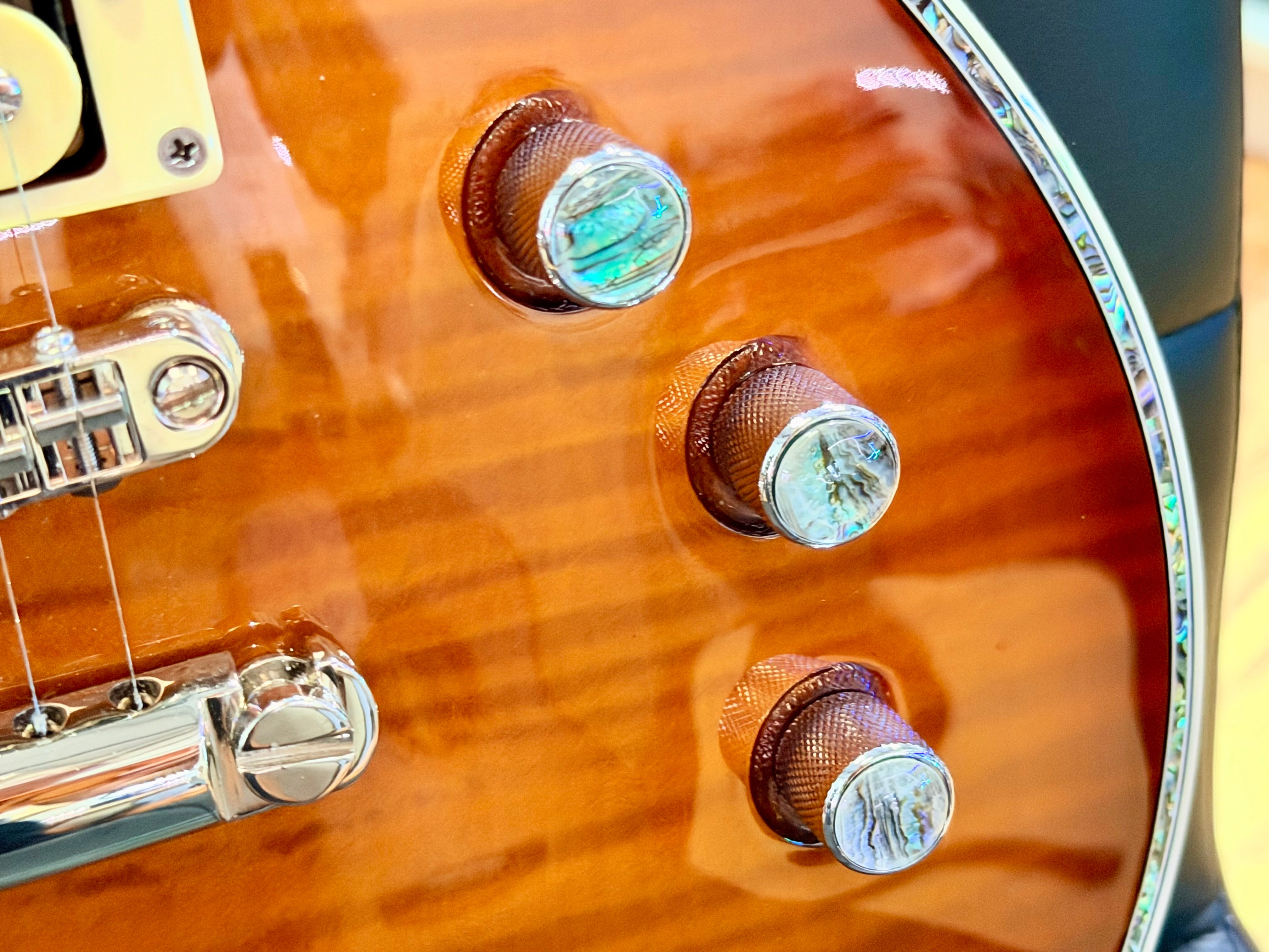 🔥2018🔥 ESP LTD EC-1000 Deluxe Amber Sunburst Electric Guitar + Case~ Abalone!