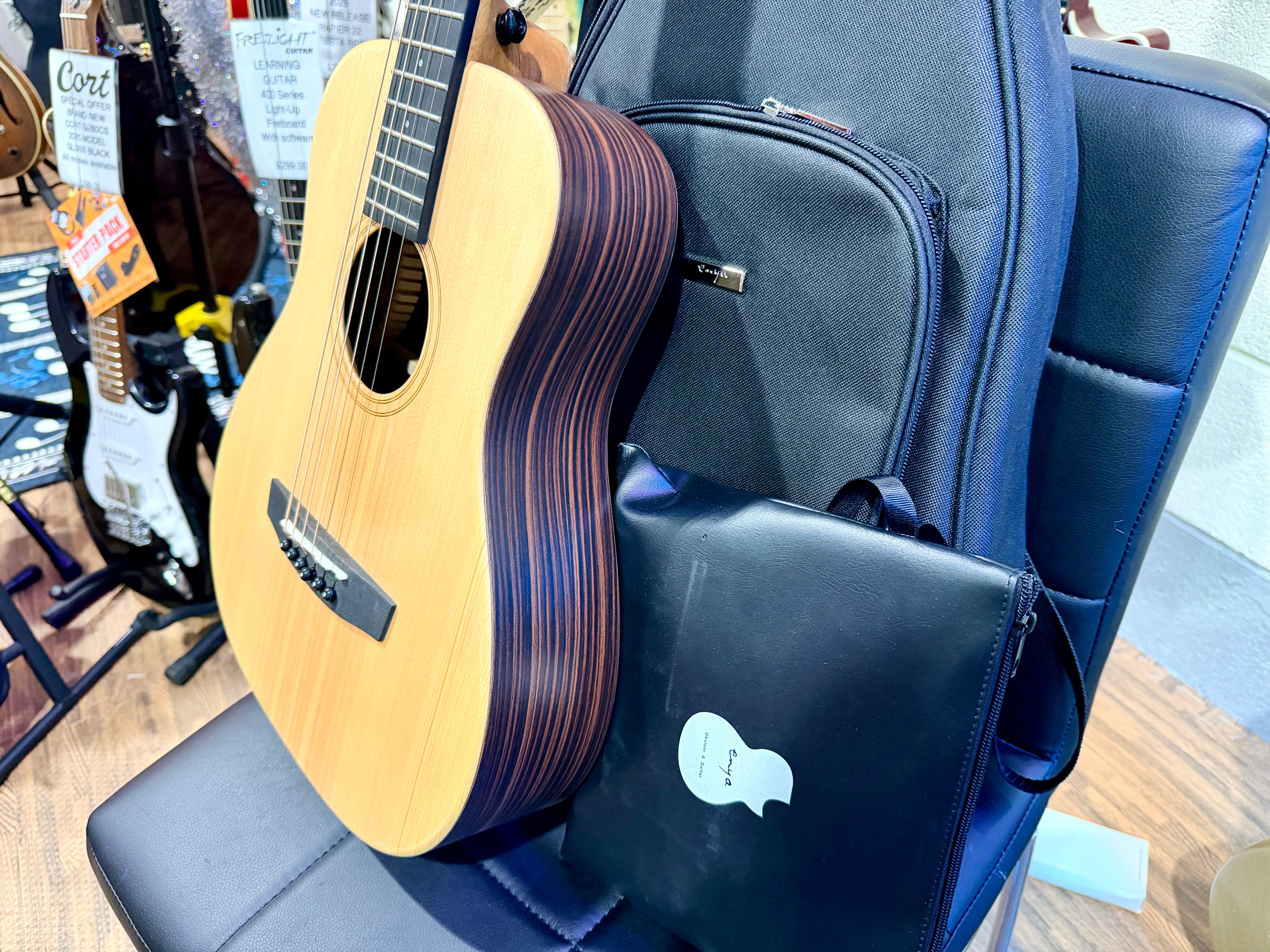 🔥NEW🔥 Enya EB-X1 EQ Pro 1/2 Sized Electro-Acoustic Travel Guitar~ Smart Pickup