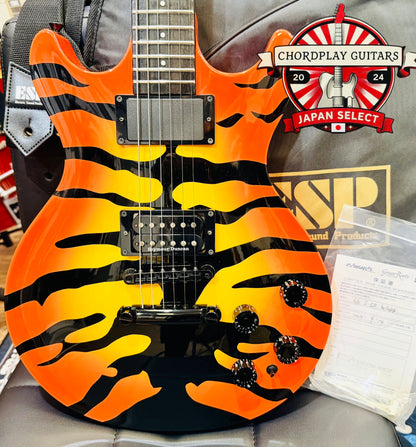 🐯 Edwards ESP E-SR-Kellogg Orange Tiger~ Sukeroku Ken Yokoyama~Made In Japan 🐯