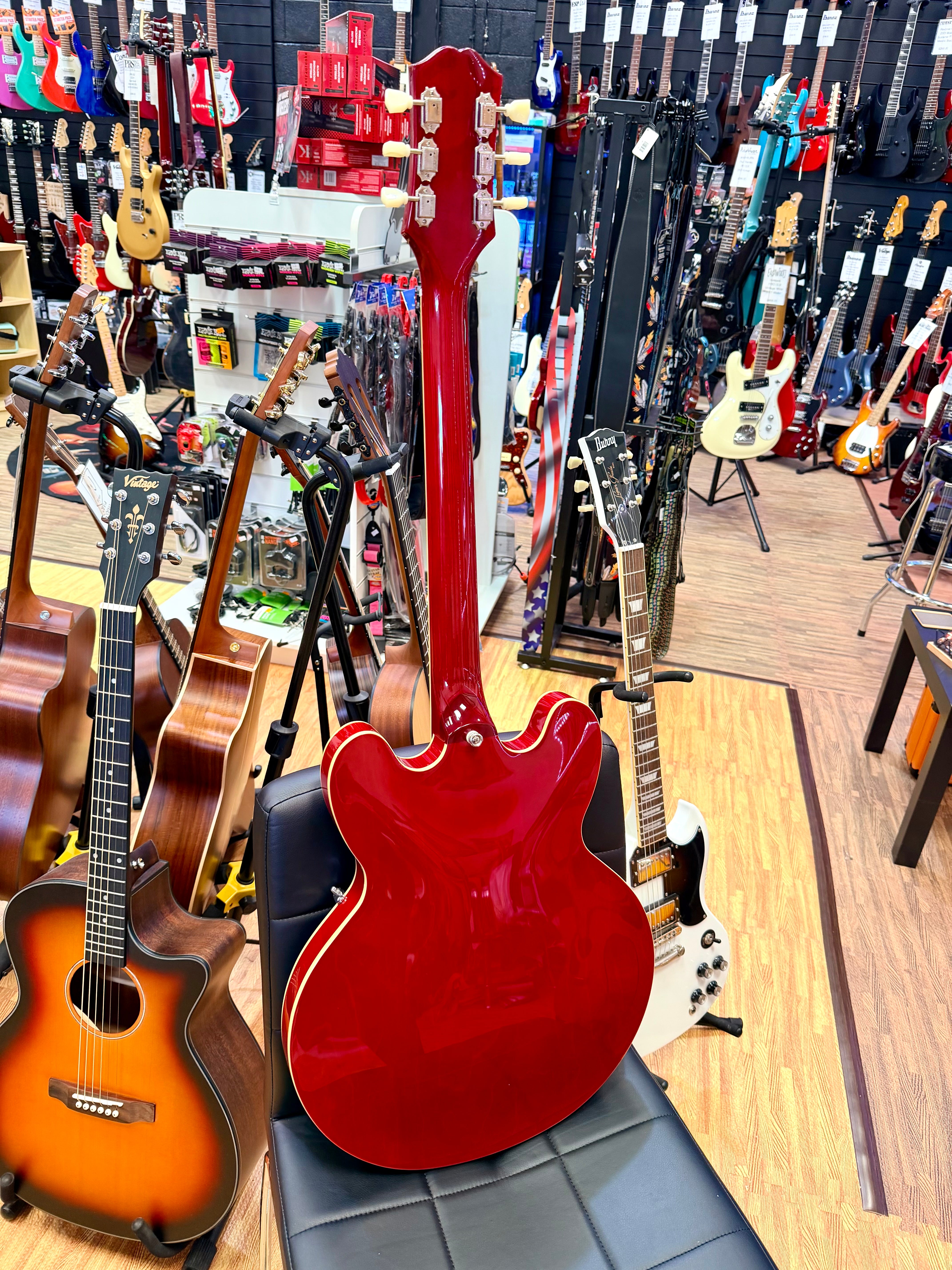 ✨2025✨ Epiphone Inspired by Gibson ES-335 Cherry~ Semi Hollow Electric Guitar!