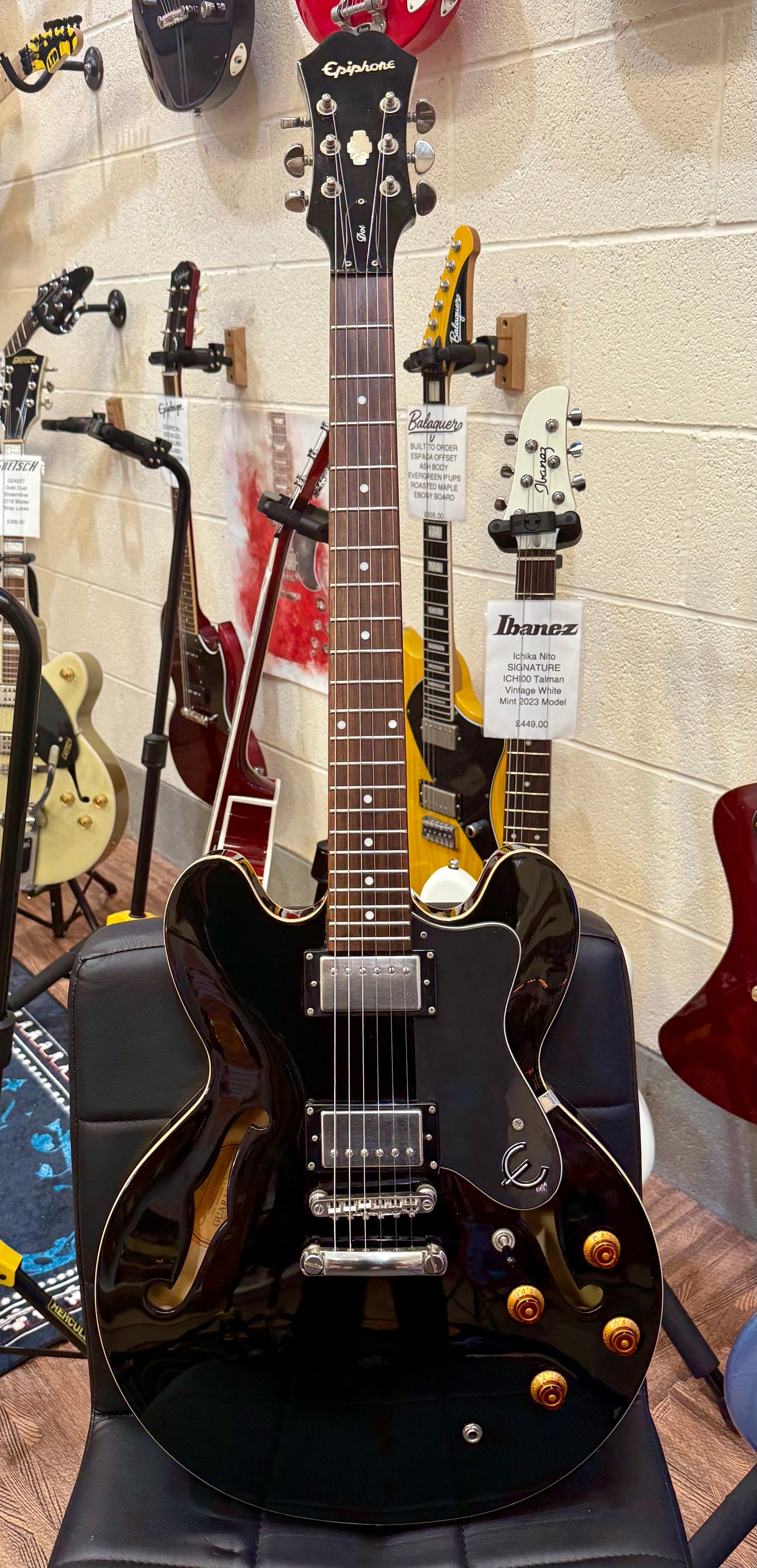 🌟2010🌟 Epiphone ES-335 Dot EB~ Ebony Black Hollow-Body!