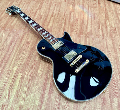 🔥2015🔥 Burny SRLC-55 Black Les Paul Custom~ Gold Hardware~ Japanese Import!
